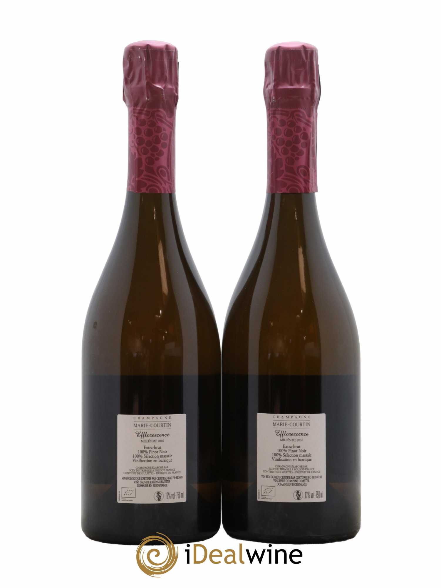 Champagne Extra-Brut Efflorescence Marie Courtin 2016 - Lot de 2 bouteilles - 1