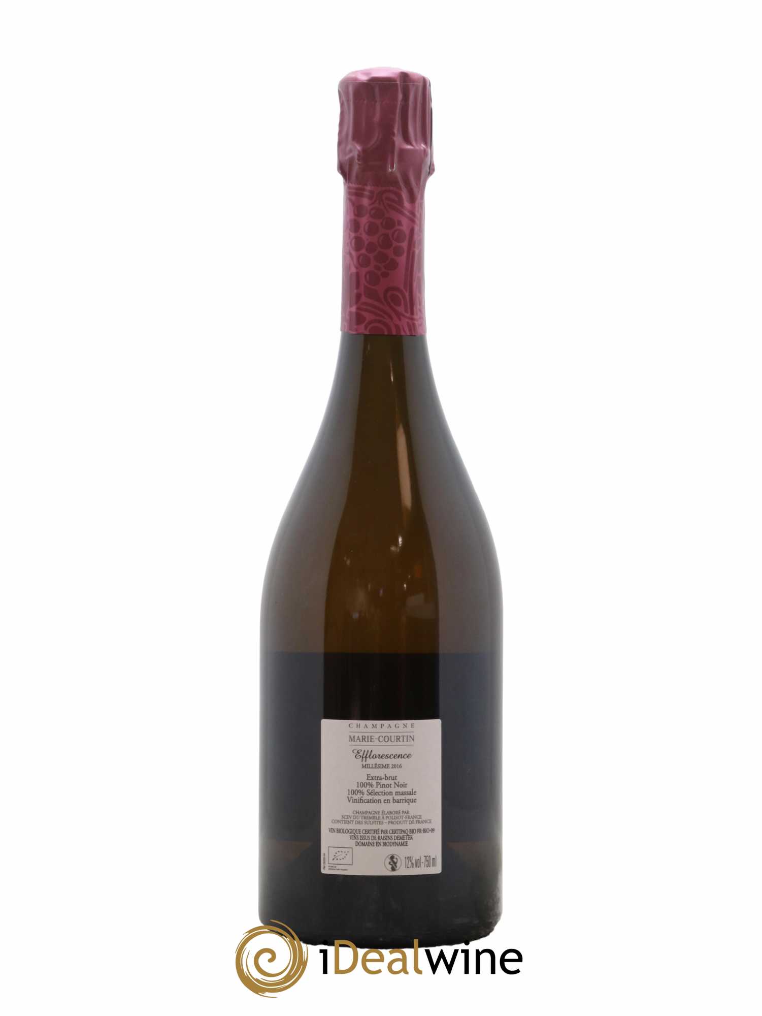 Champagne Extra-Brut Efflorescence Marie Courtin 2016 - Lot de 1 bouteille - 1