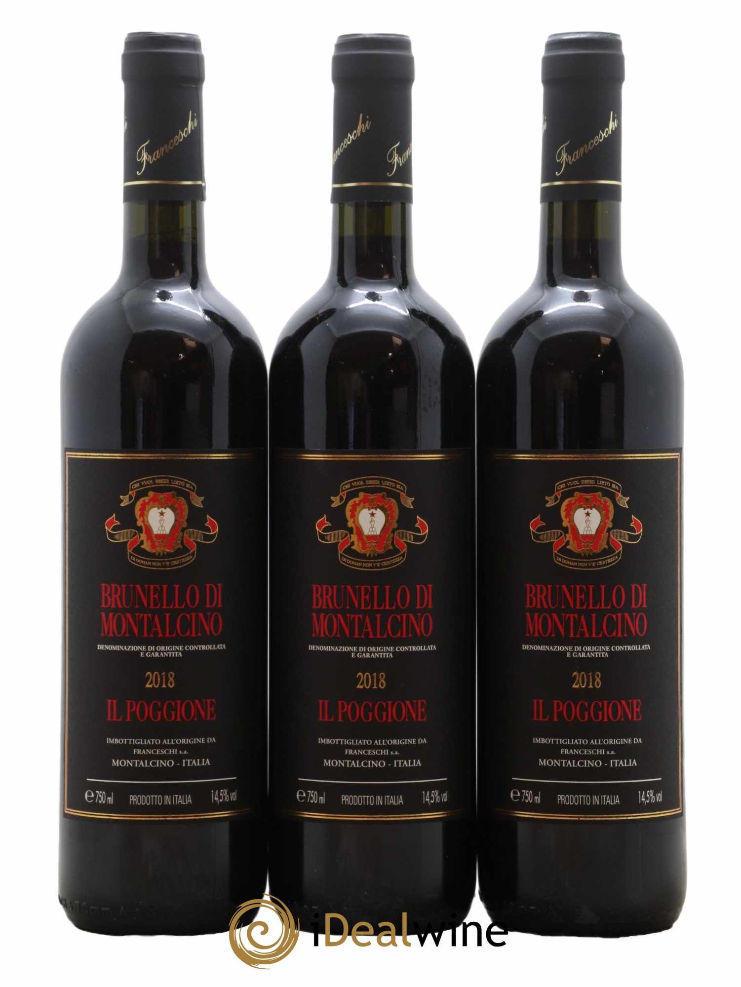 Brunello di Montalcino DOCG Il Poggione Lavinio Franceschi 2018 - Lot de 3 bouteilles - 0