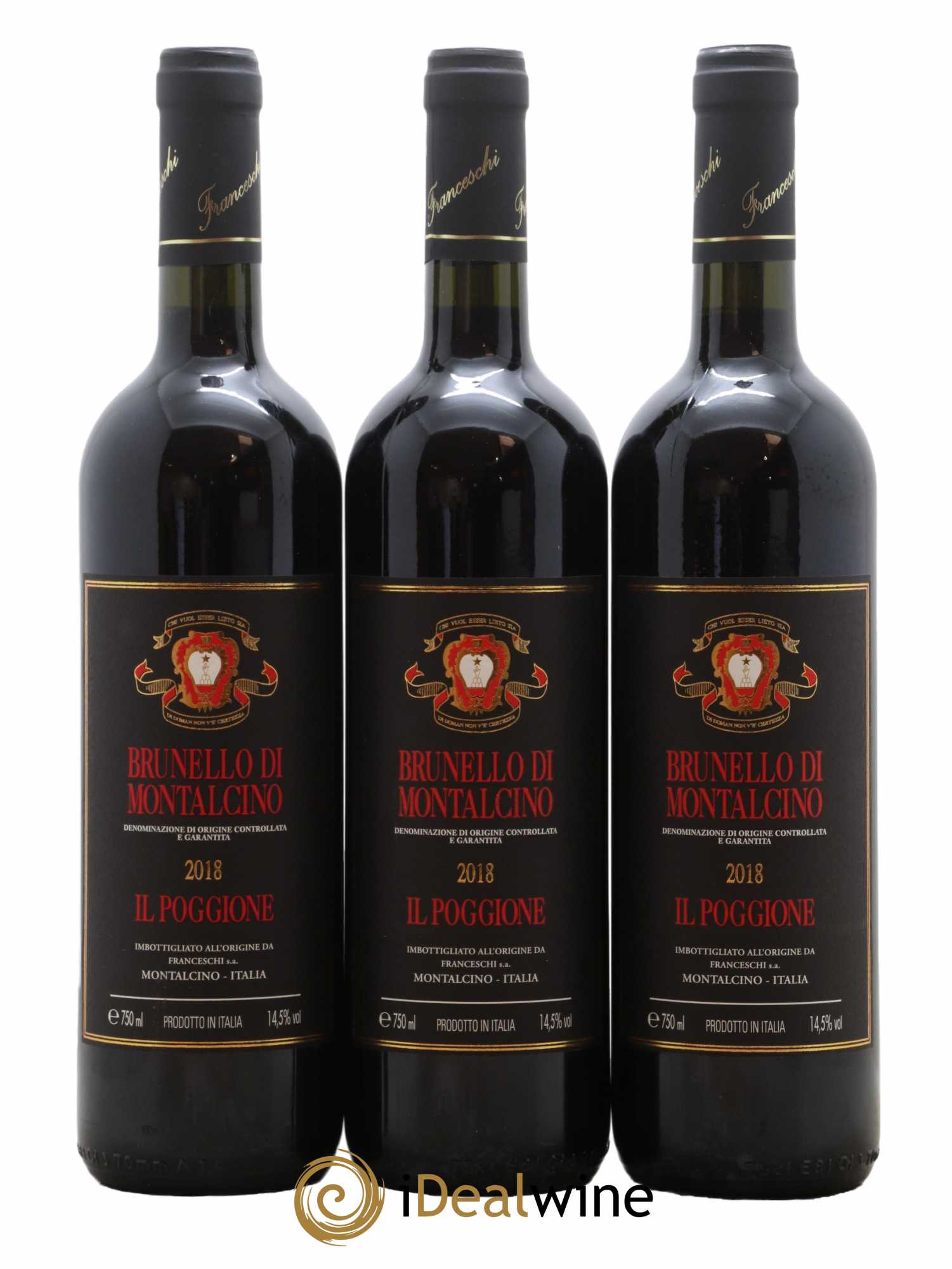 Brunello di Montalcino DOCG Il Poggione Lavinio Franceschi 2018 - Lot de 3 bouteilles - 0