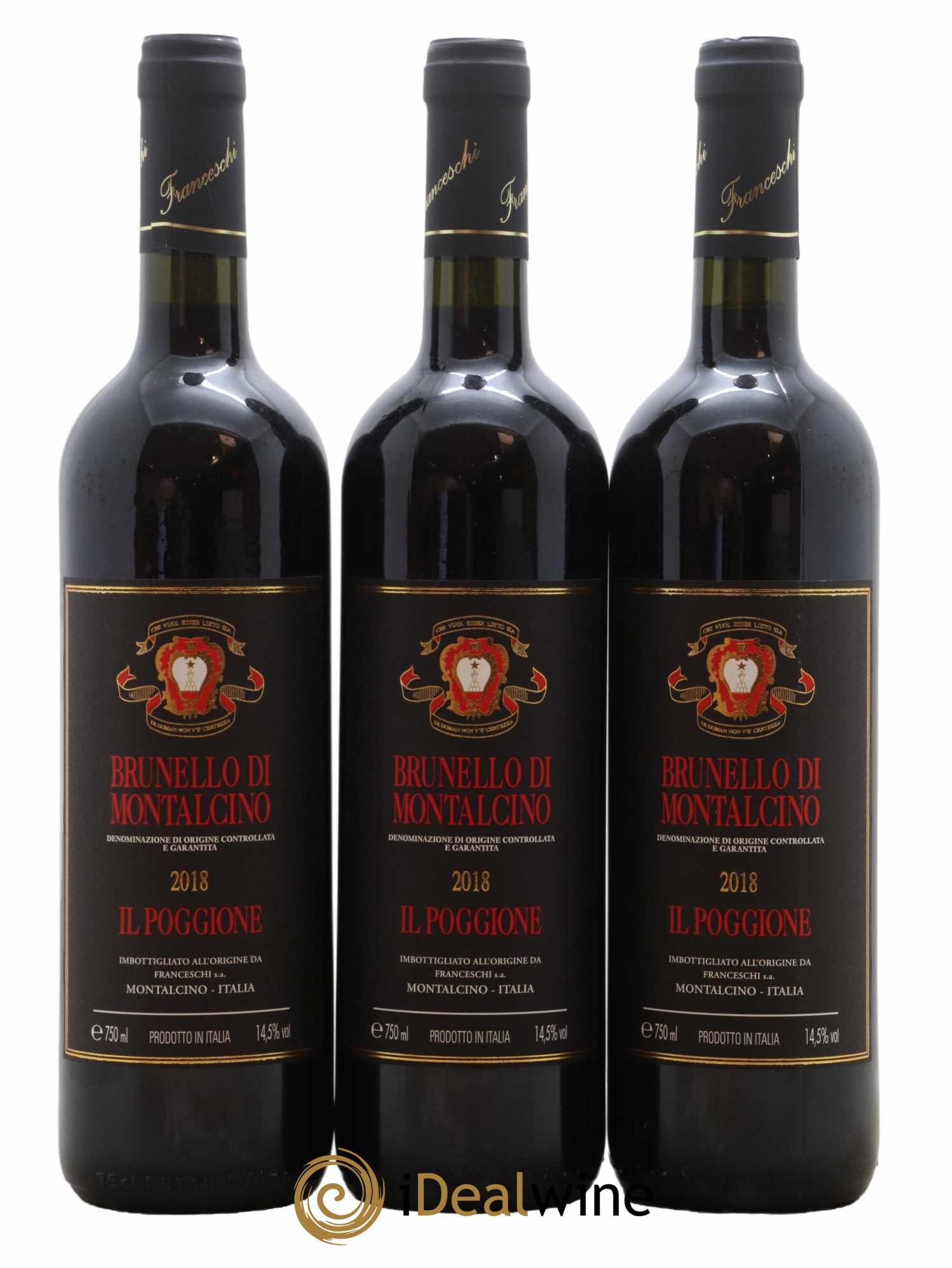 Brunello di Montalcino DOCG Il Poggione Lavinio Franceschi 2018 - Lot de 3 bouteilles - 0