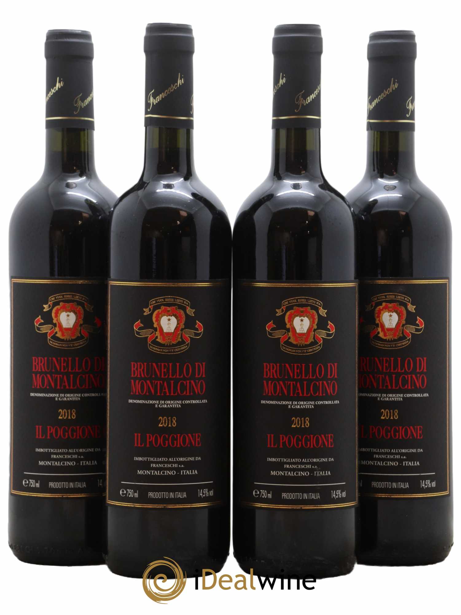 Brunello di Montalcino DOCG Il Poggione Lavinio Franceschi 2018 - Lot de 4 bouteilles - 0