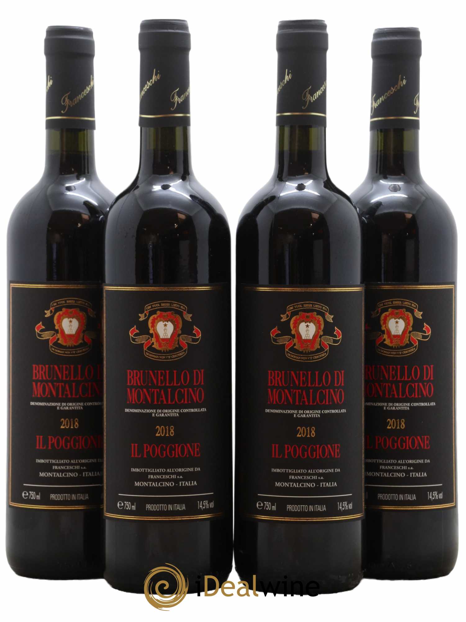 Brunello di Montalcino DOCG Il Poggione Lavinio Franceschi 2018 - Lot de 4 bouteilles - 0