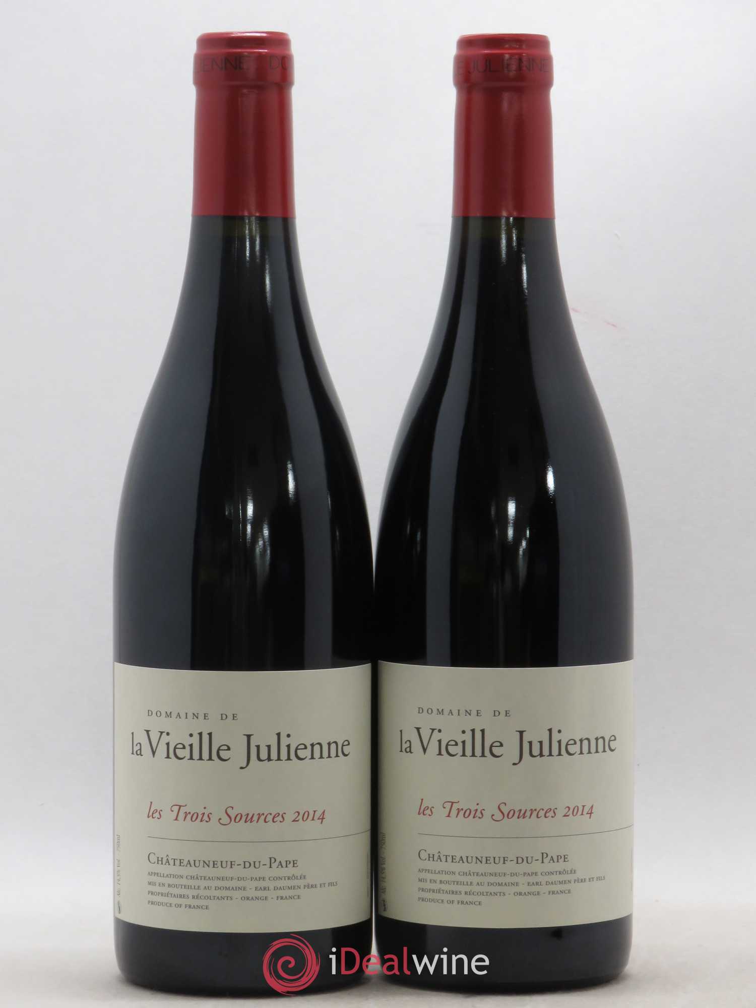 Châteauneuf-du-Pape Vieille Julienne (Domaine de la) Les Trois Sources Jean-Paul Daumen 2014 - Lot de 2 bouteilles - 0