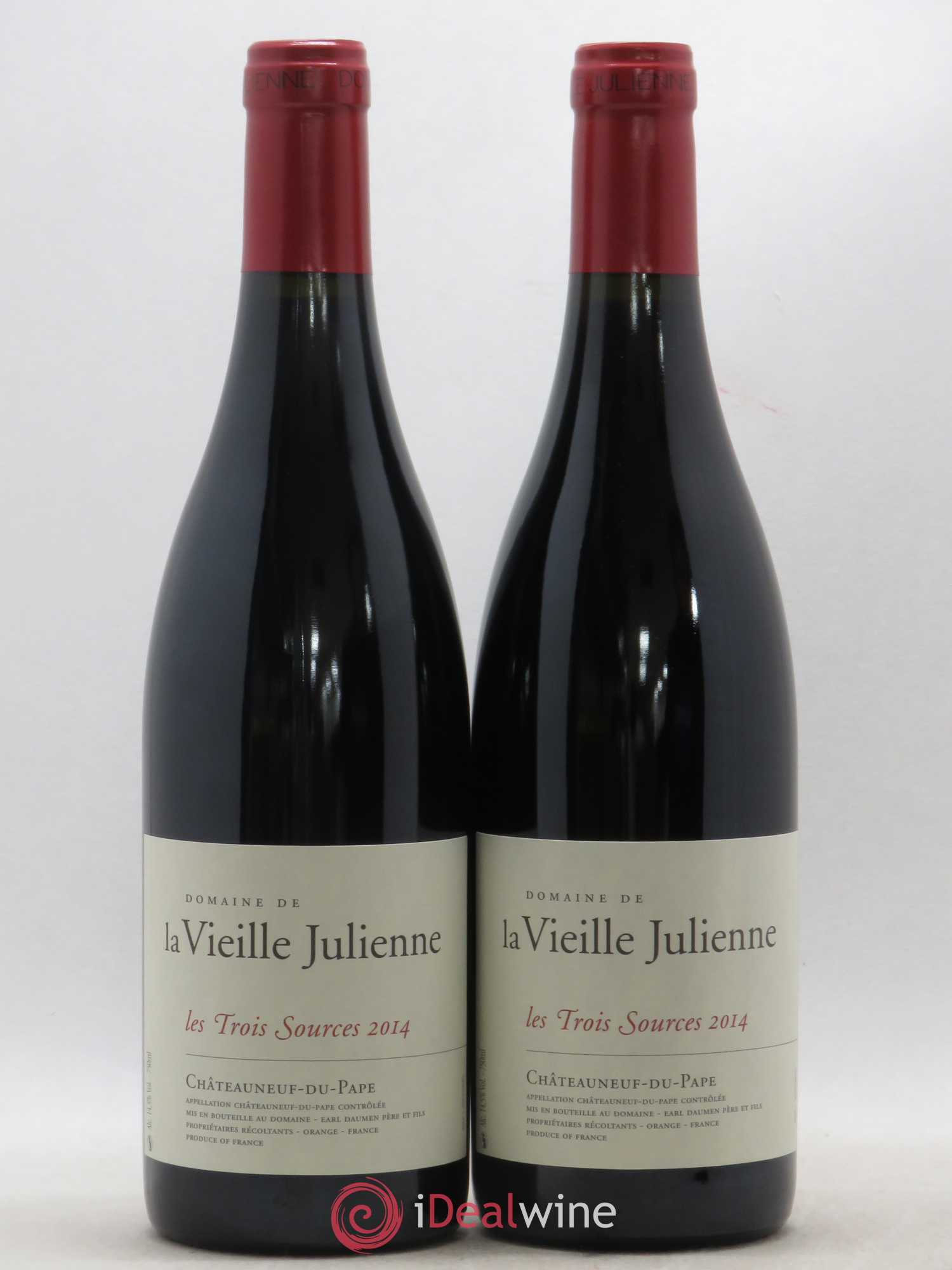 Châteauneuf-du-Pape Vieille Julienne (Domaine de la) Les Trois Sources Jean-Paul Daumen 2014 - Lot de 2 bouteilles - 0