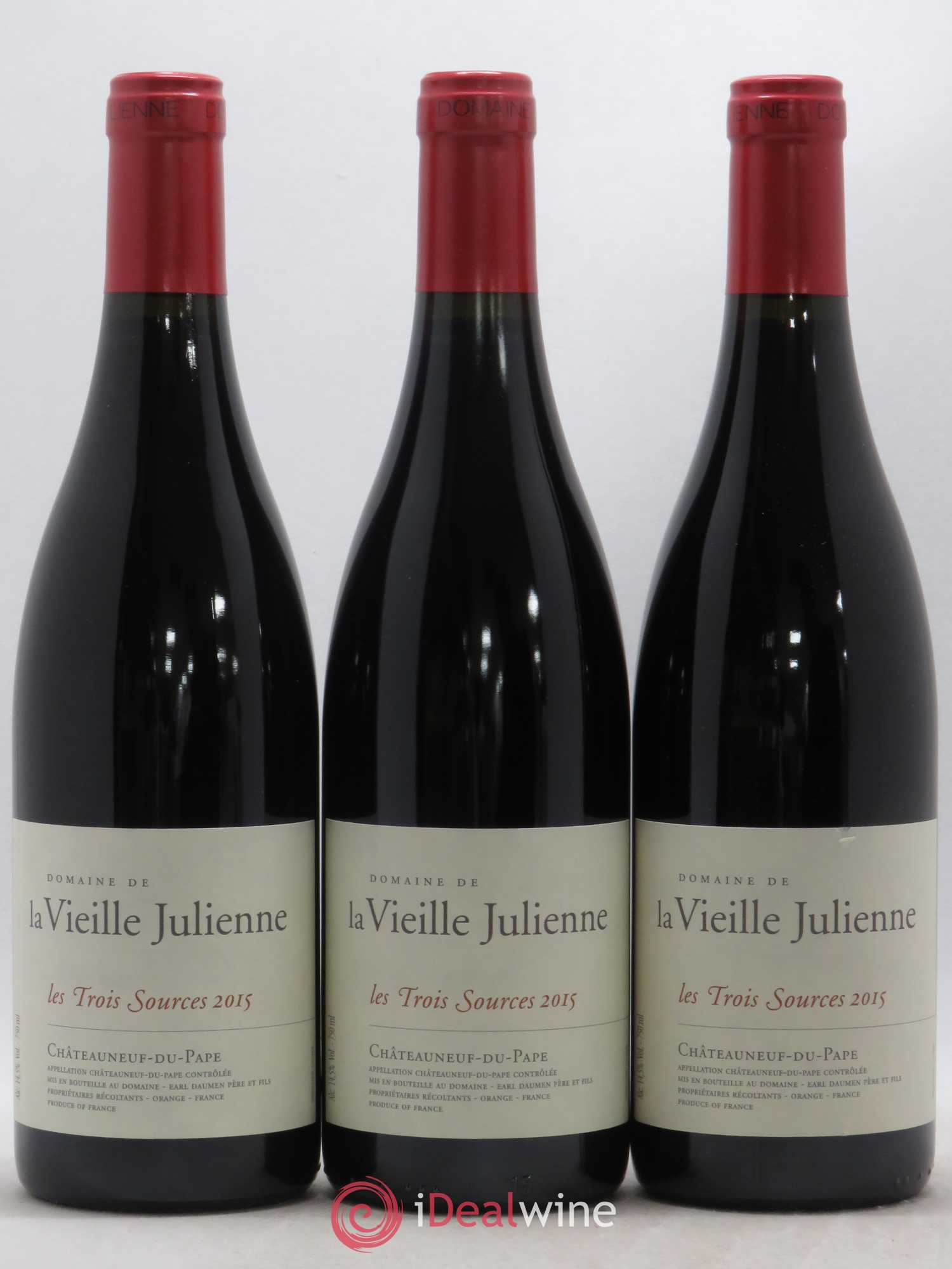 Châteauneuf-du-Pape Vieille Julienne (Domaine de la) Les Trois Sources Jean-Paul Daumen 2015 - Lot de 6 bouteilles - 1