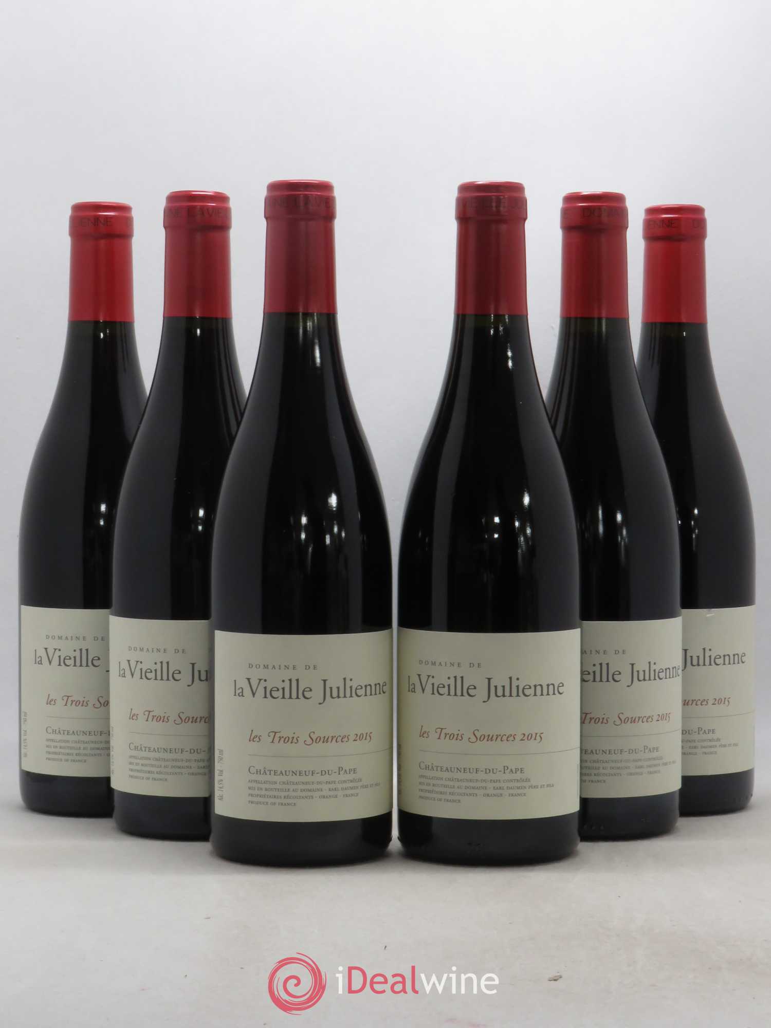 Châteauneuf-du-Pape Vieille Julienne (Domaine de la) Les Trois Sources Jean-Paul Daumen 2015 - Lot de 6 bouteilles - 0