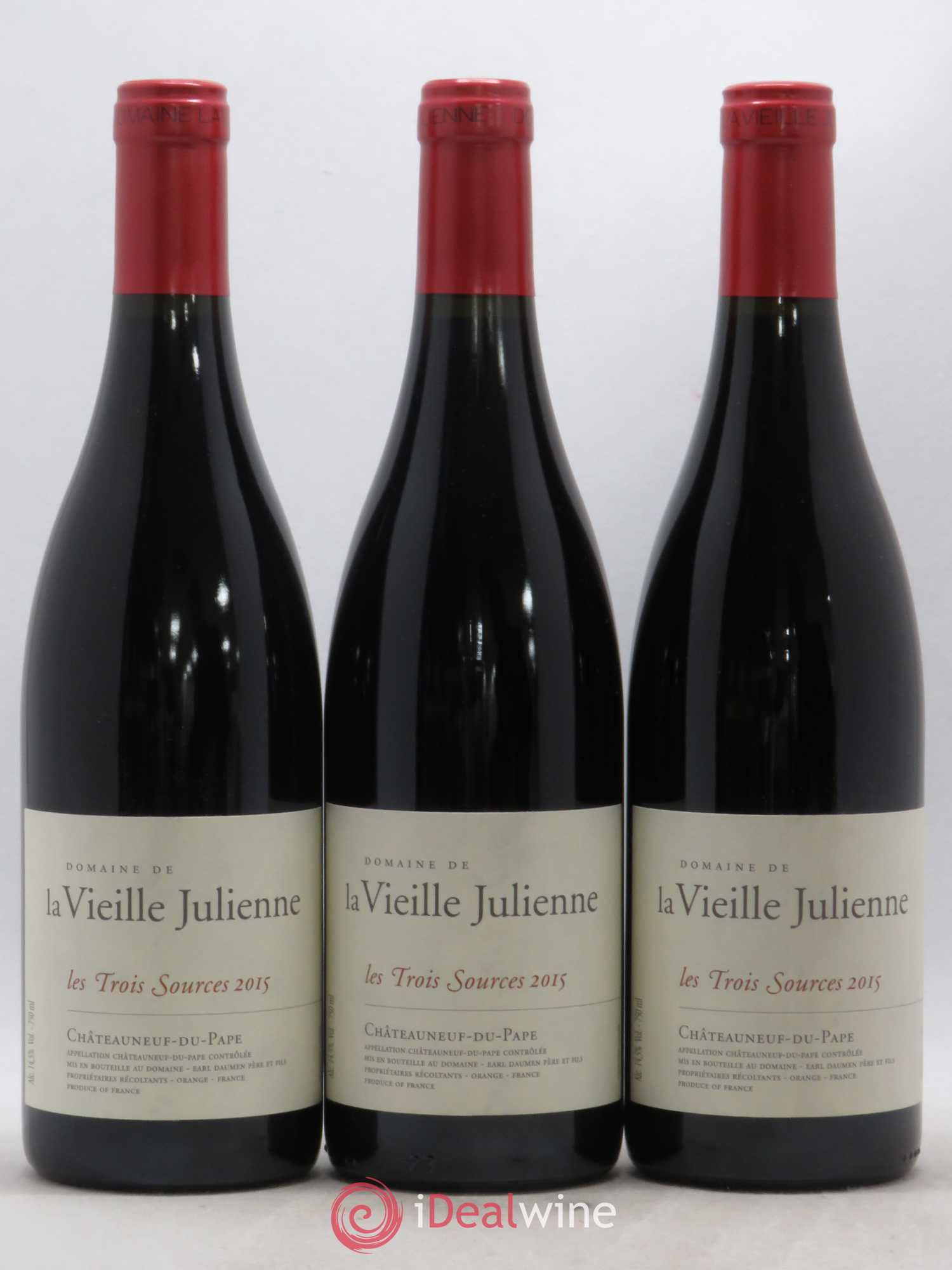 Châteauneuf-du-Pape Vieille Julienne (Domaine de la) Les Trois Sources Jean-Paul Daumen 2015 - Lot de 6 bouteilles - 1