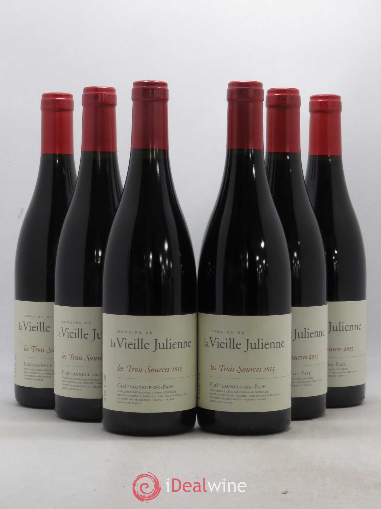 Châteauneuf-du-Pape Vieille Julienne (Domaine de la) Les Trois Sources Jean-Paul Daumen 2015 - Lot de 6 bouteilles - 0