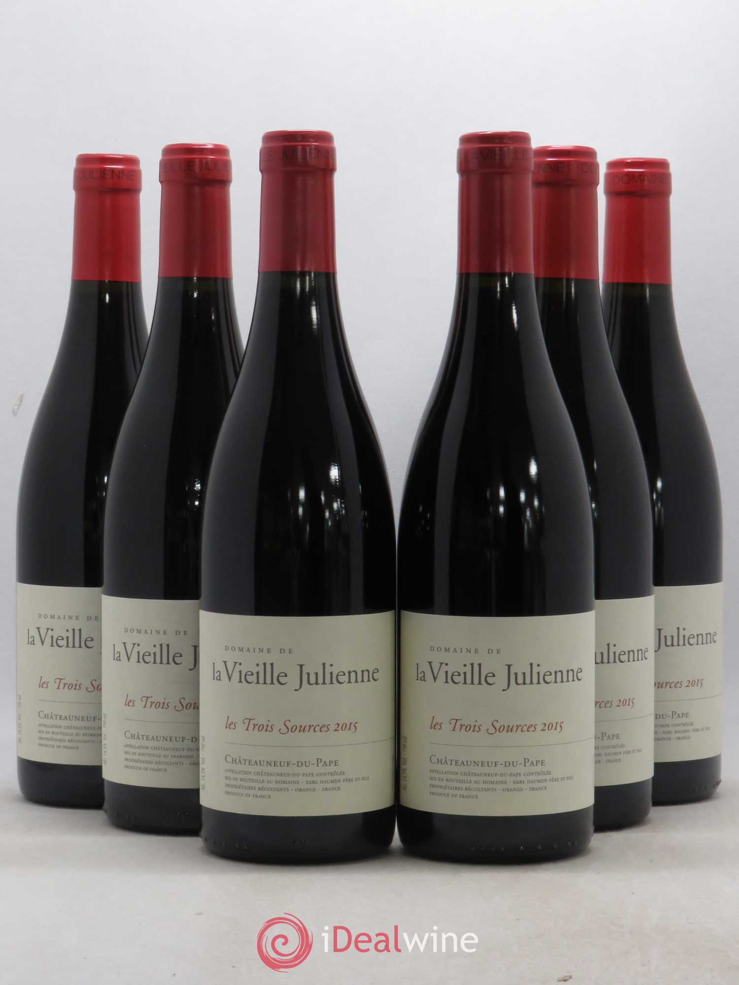 Châteauneuf-du-Pape Vieille Julienne (Domaine de la) Les Trois Sources Jean-Paul Daumen 2015 - Lot de 6 bouteilles - 0