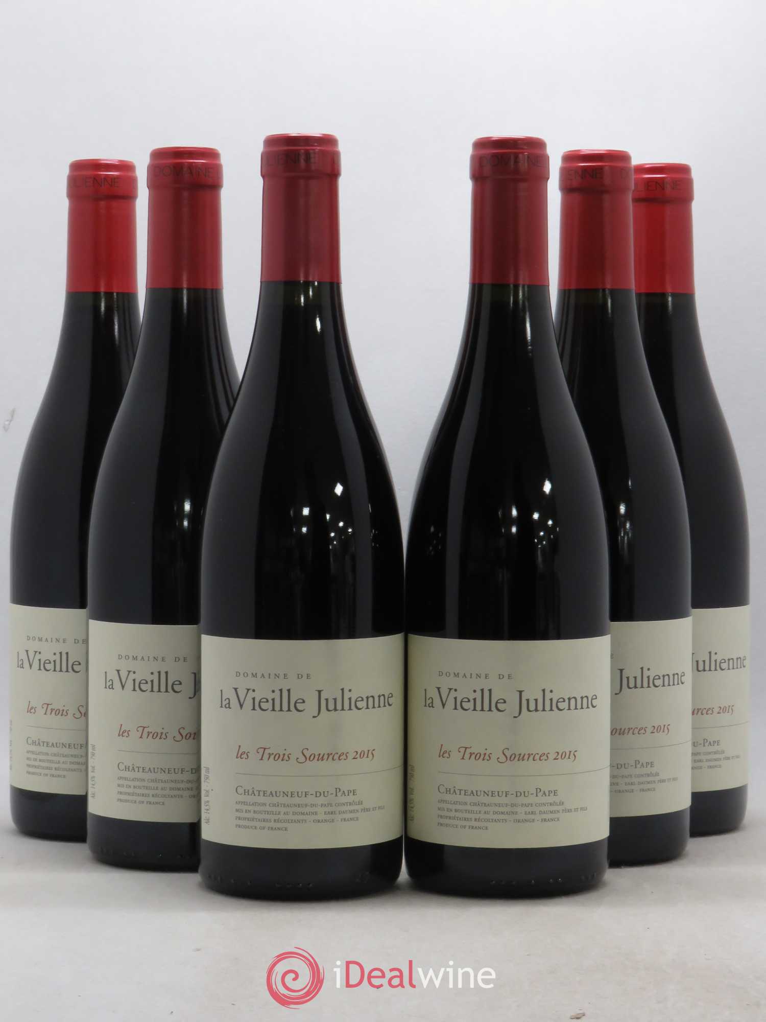 Châteauneuf-du-Pape Vieille Julienne (Domaine de la) Les Trois Sources Jean-Paul Daumen 2015 - Lot de 6 bouteilles - 0