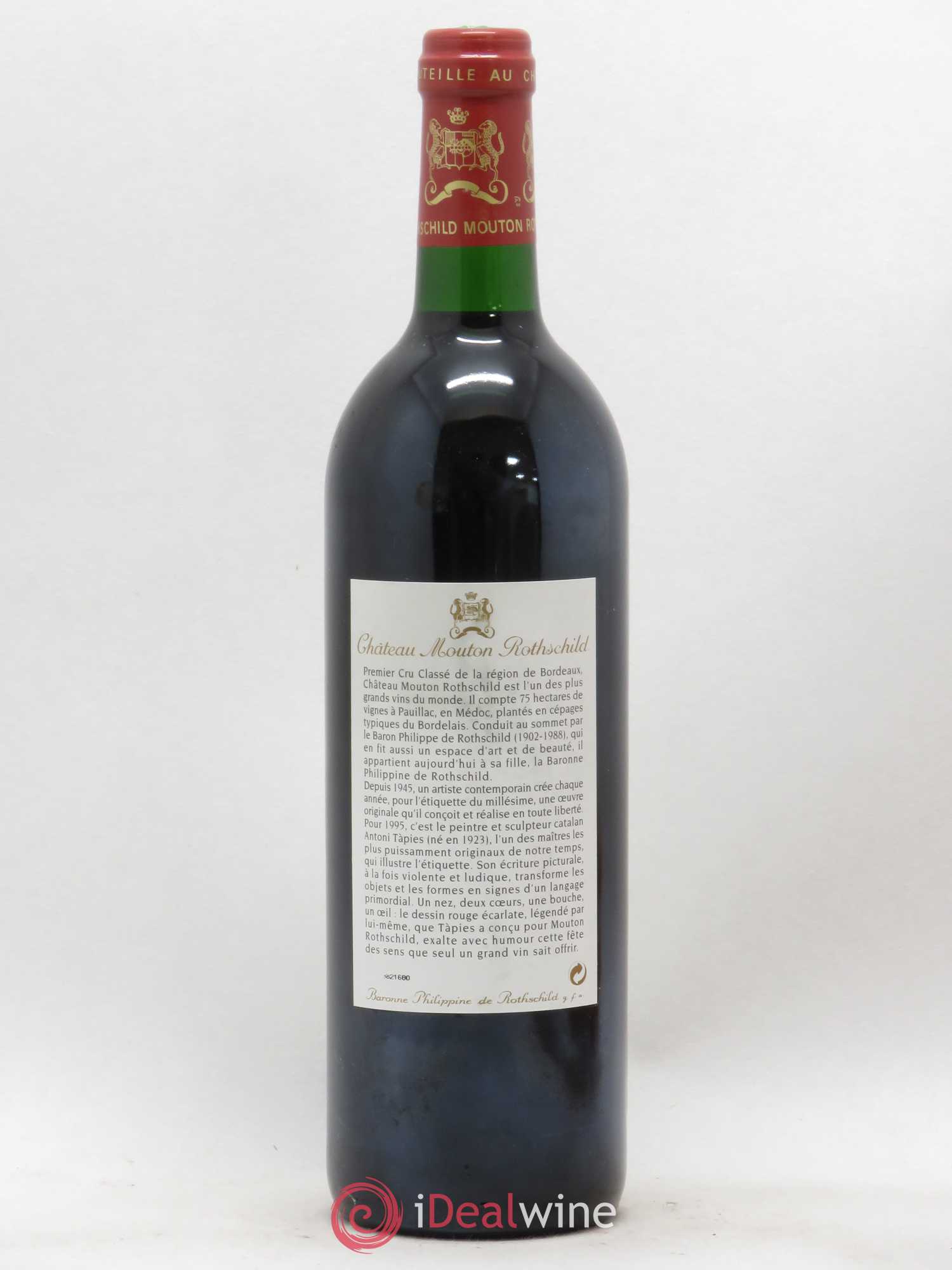 Château Mouton Rothschild 1er Grand Cru Classé 1995 - Lot de 1 bouteille - 1