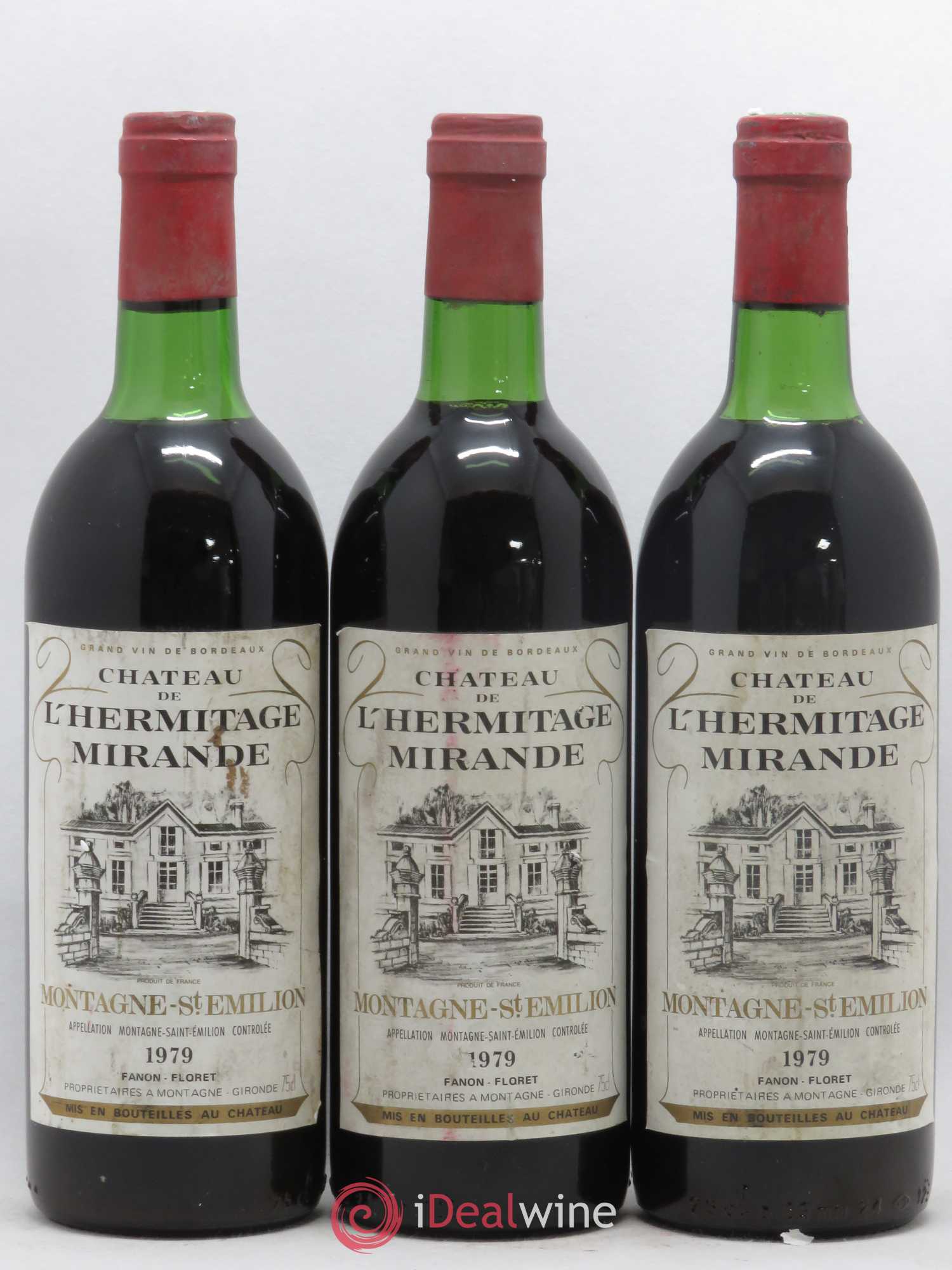 Montagne Saint-Émilion Château de L'Hermitage Mirande 1979 - Posten von 3 Flaschen - 0