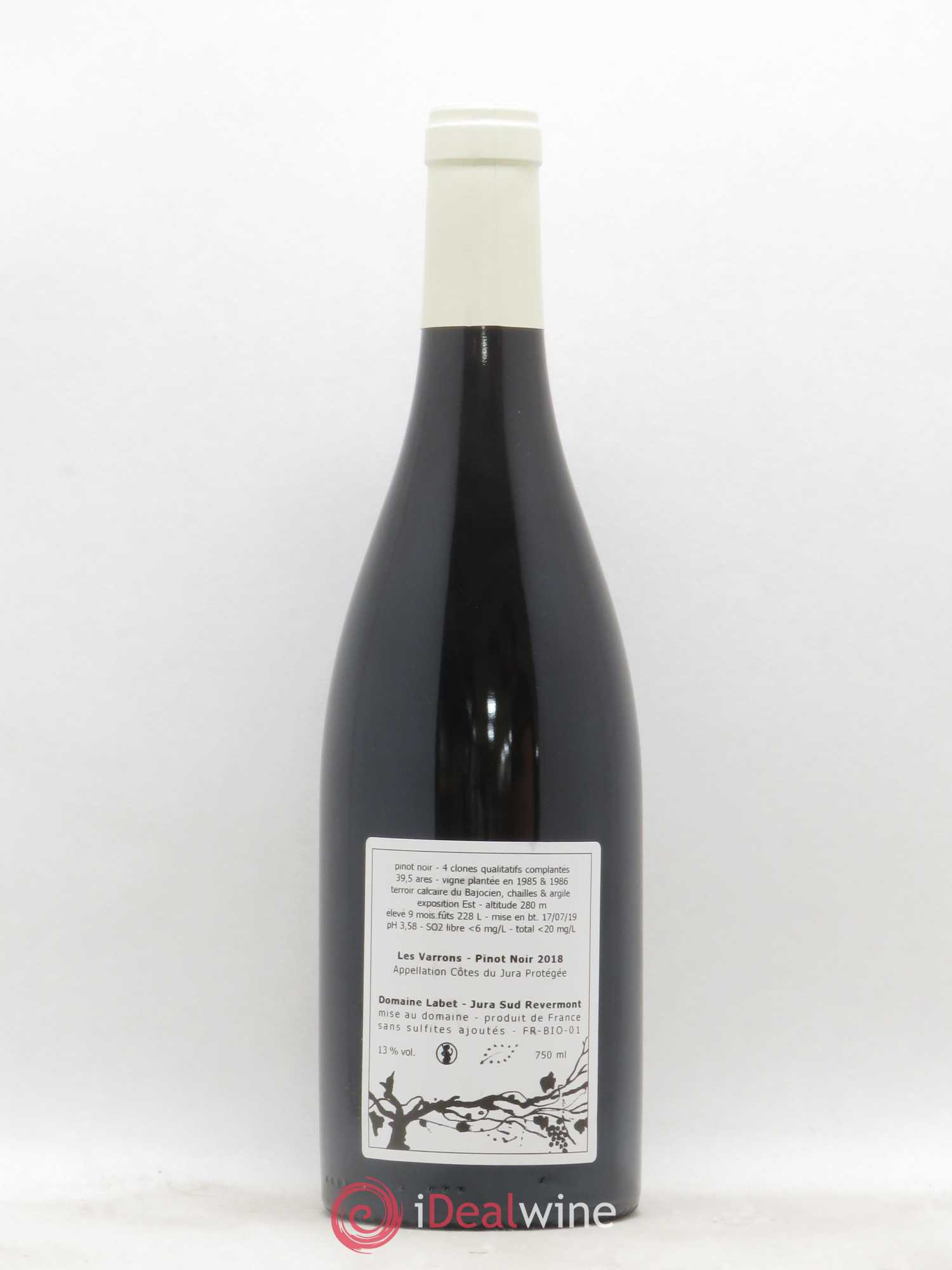 Côtes du Jura Pinot Noir Les Varrons Sélection Massale Romain - Julien - Charline Labet 2018 - Lot de 1 bouteille - 1