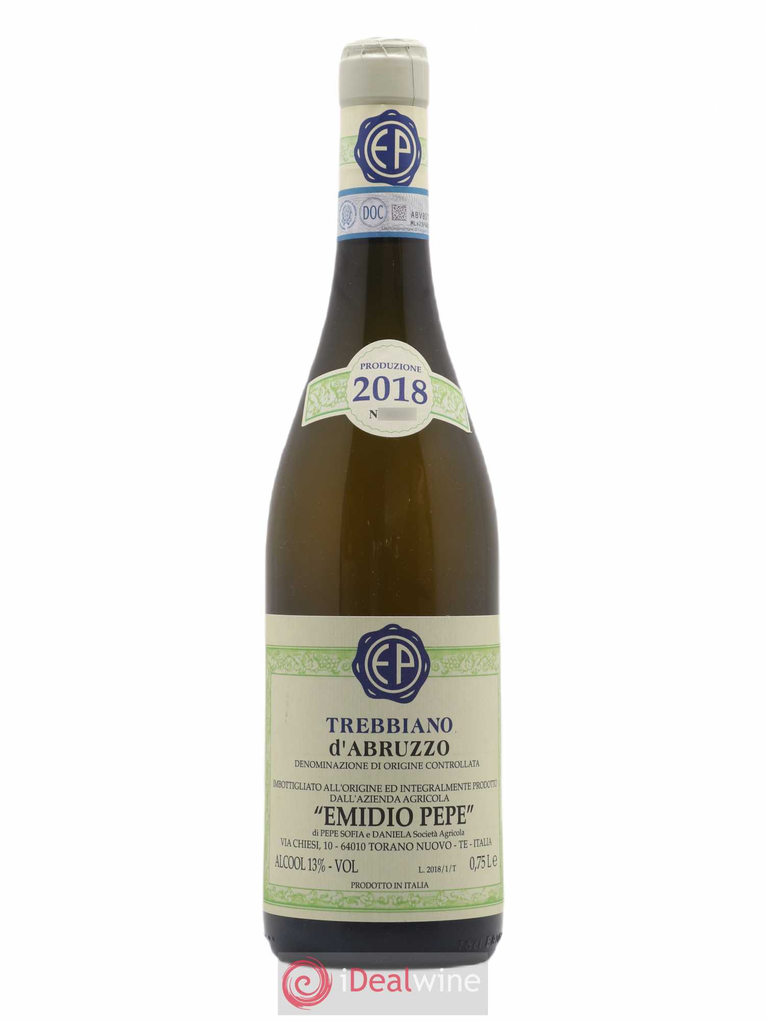 Trebbiano d'Abruzzo DOC Vecchie Viti Emidio Pepe 2018 - Lot de 1 bouteille - 0