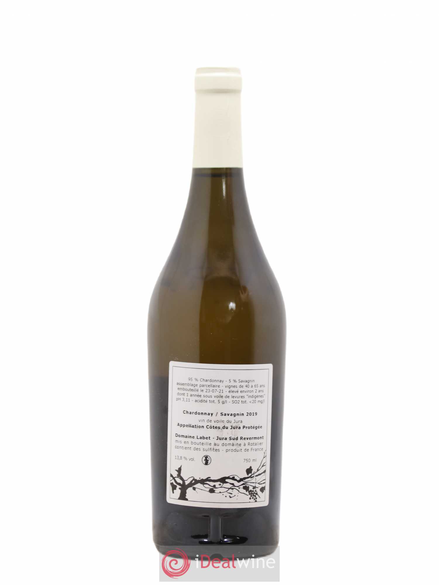 Côtes du Jura Vin de Voile Chardonnay-Savagnin cuvée de garde Romain - Julien - Charline Labet 2019 - Lot de 1 bouteille - 1