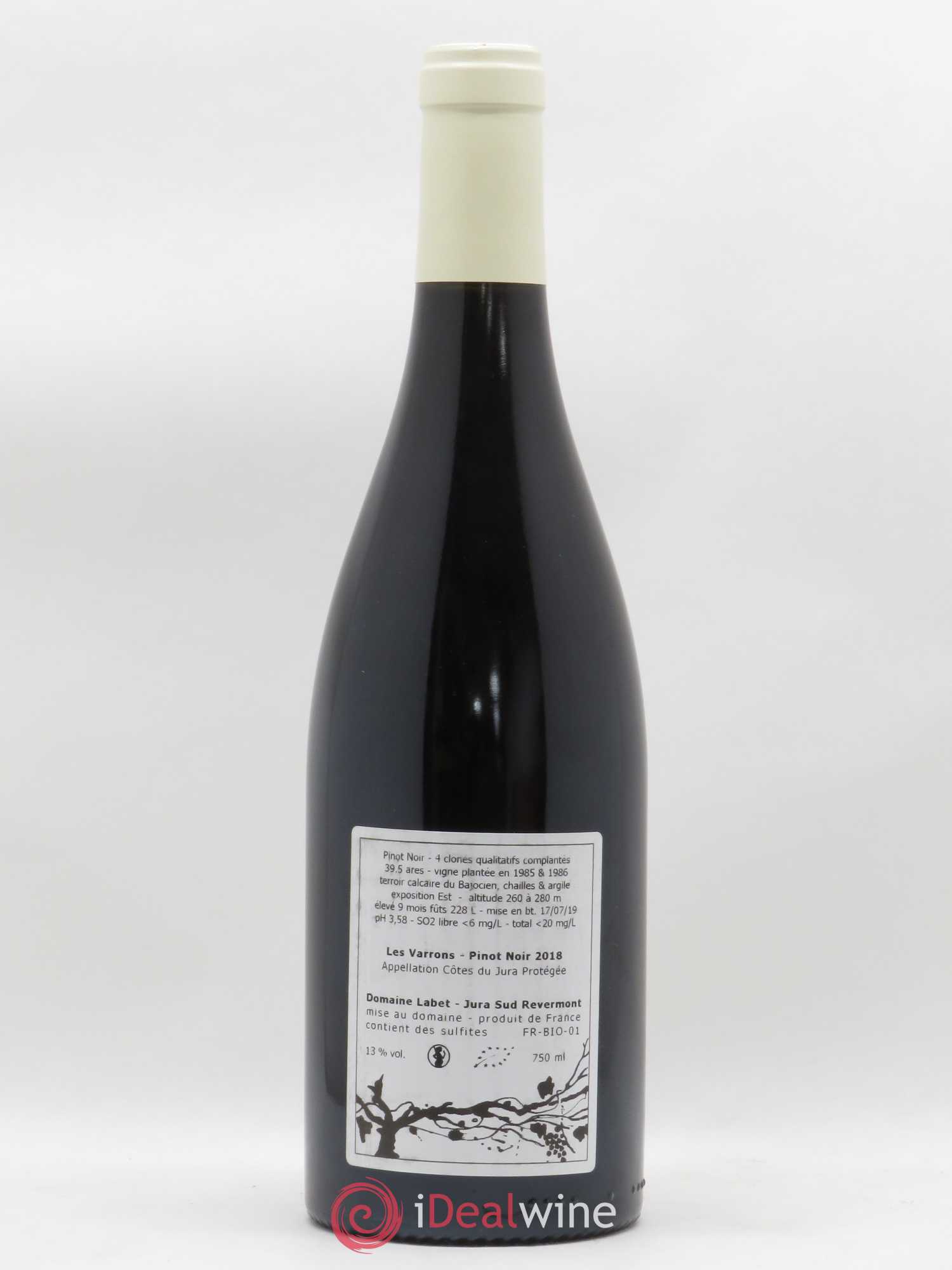 Côtes du Jura Pinot Noir Les Varrons Sélection Massale Romain - Julien - Charline Labet 2018 - Lot de 1 bouteille - 1