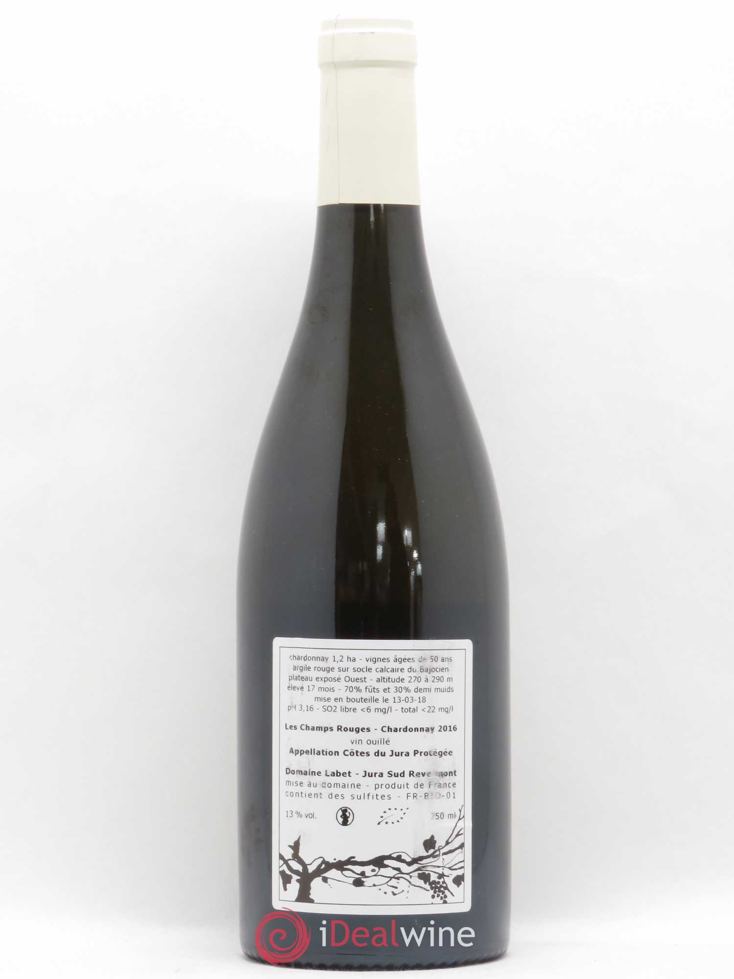 Côtes du Jura Chardonnay Les Champs Rouges Romain - Julien - Charline Labet 2016 - Lot de 1 bouteille - 1