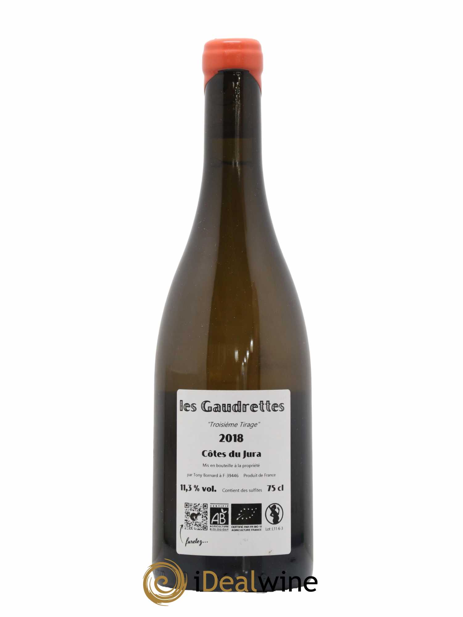 Côtes du Jura Les Gaudrettes Bornard 3ème tirage 2018 - Lot de 1 bouteille - 1