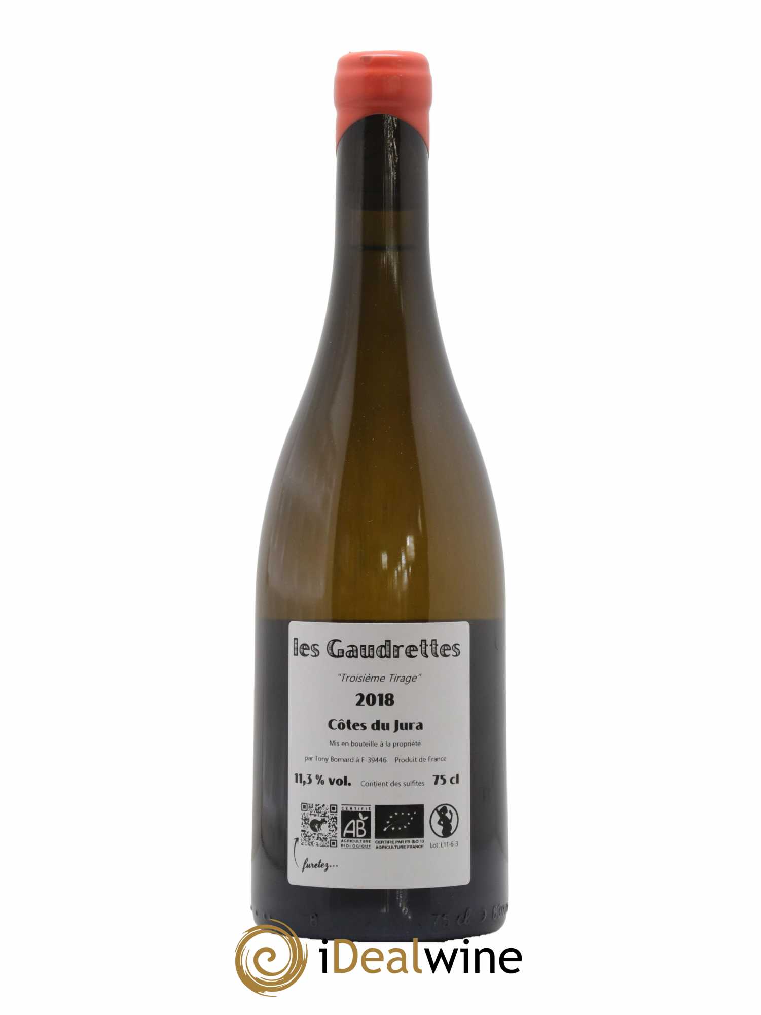 Côtes du Jura Les Gaudrettes Bornard Troisième tirage 2018 - Lot de 1 bouteille - 1