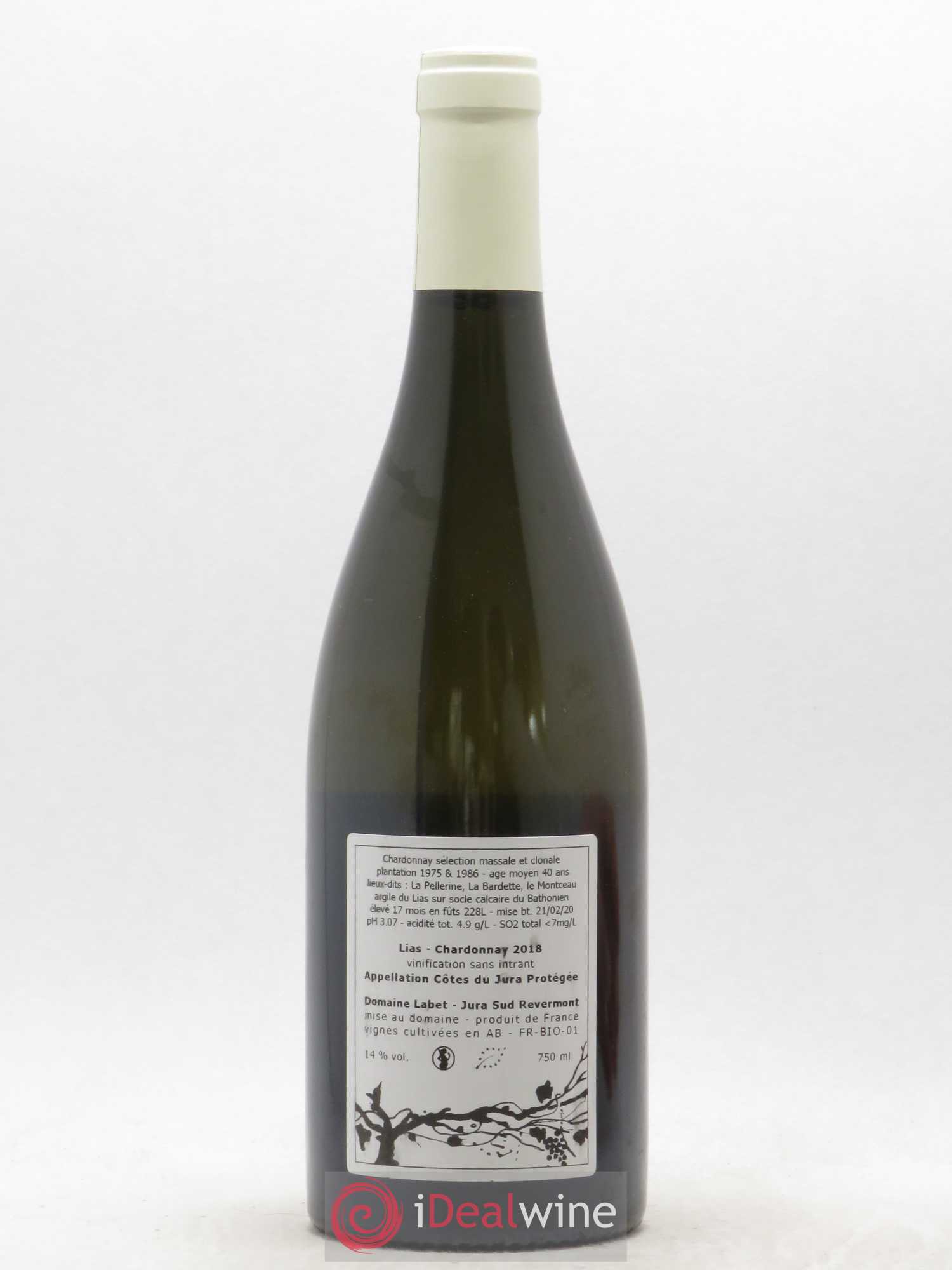 Côtes du Jura Chardonnay Lias Romain - Julien - Charline Labet 2018 - Lot de 1 bouteille - 1