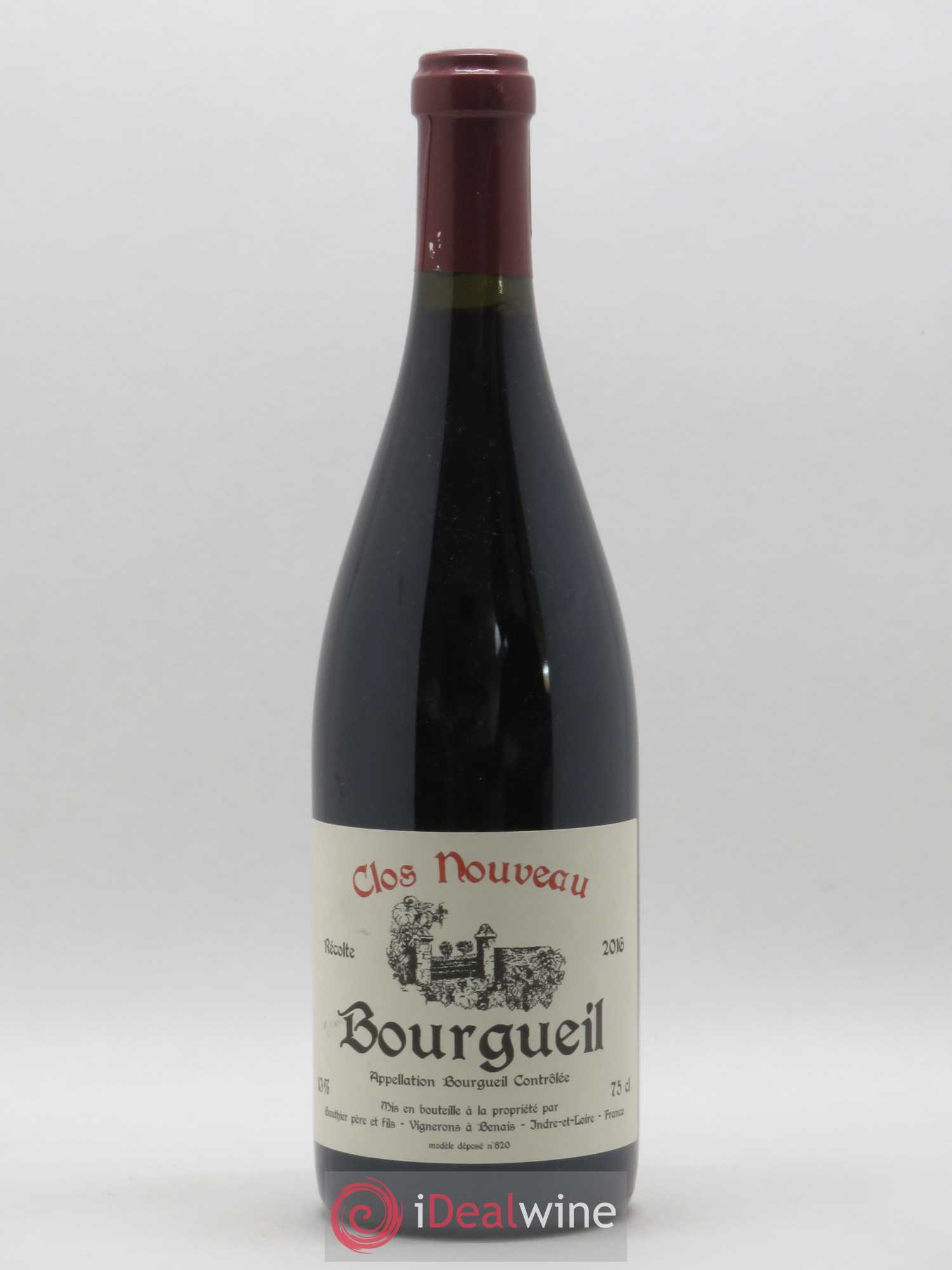 Bourgueil Clos Nouveau Domaine du Bel Air 2016 - Lot de 1 bouteille - 0