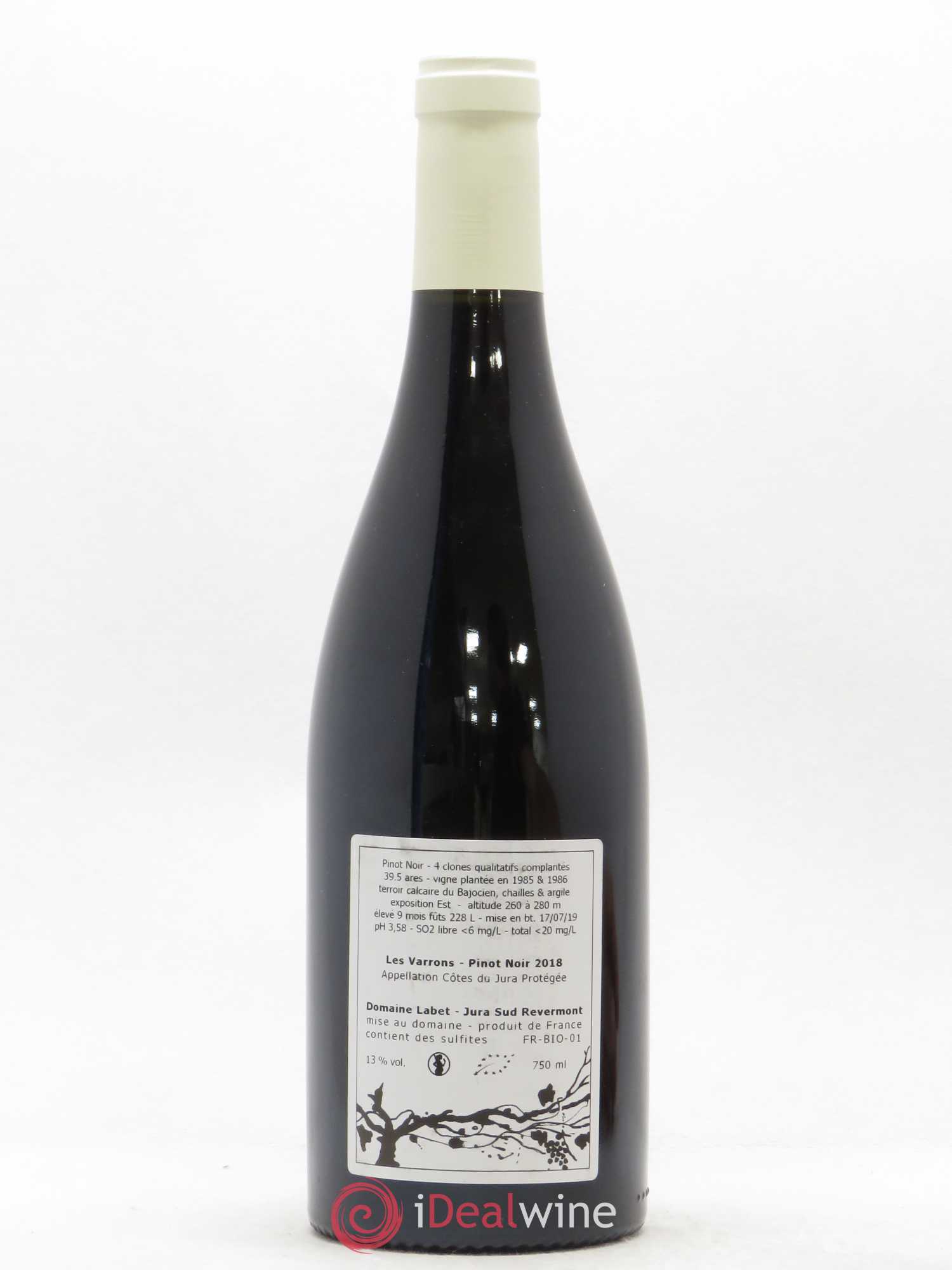 Côtes du Jura Pinot Noir Les Varrons Sélection Massale Romain - Julien - Charline Labet 2018 - Lot de 1 bouteille - 1