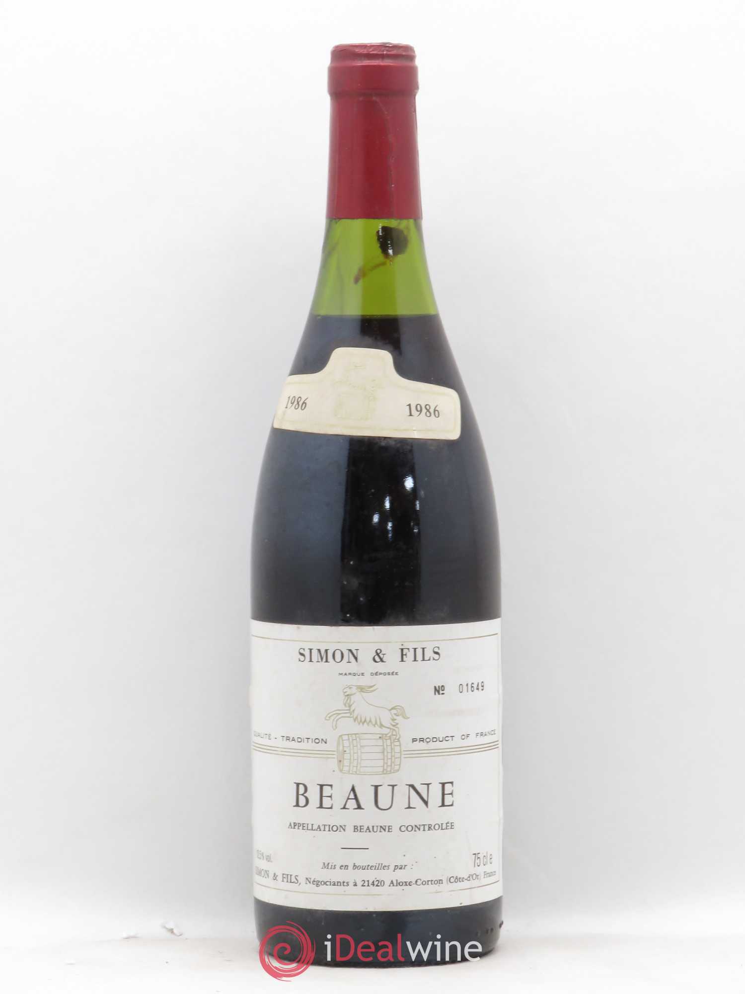 Beaune Simon et Fils (sans prix de réserve) 1986 - Posten von 1 Flasche - 0