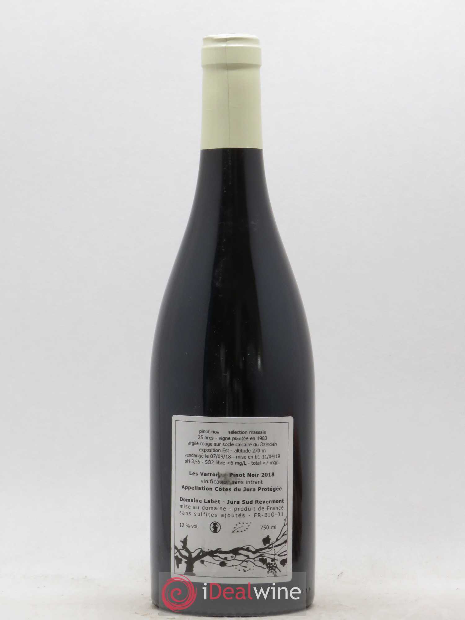 Côtes du Jura Pinot Noir Les Varrons Sélection Massale Romain - Julien  - Charline Labet Sélection Massale 2018 - Lot de 1 bouteille - 1