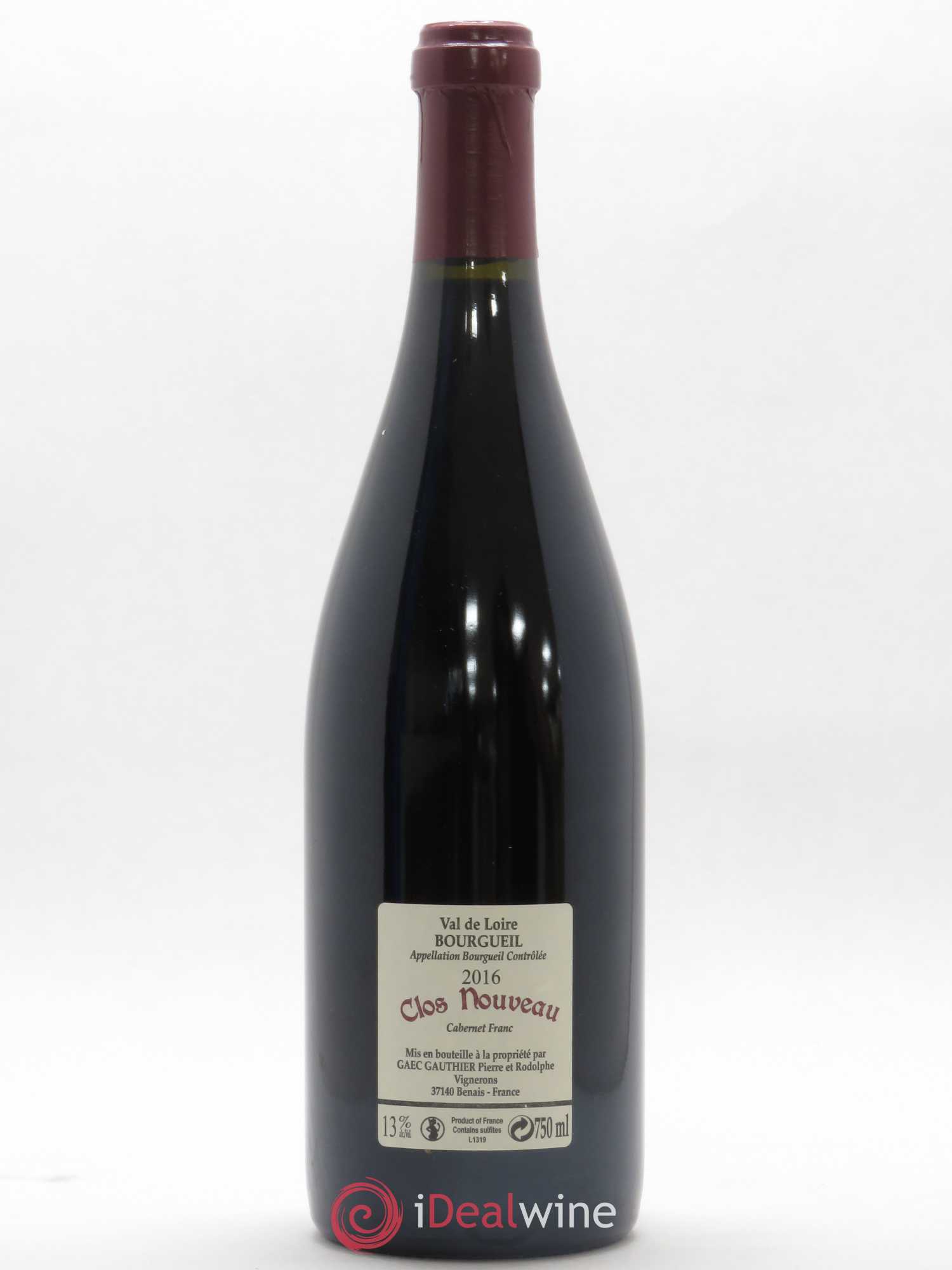 Bourgueil Clos Nouveau Domaine du Bel Air 2016 - Lot de 1 bouteille - 1