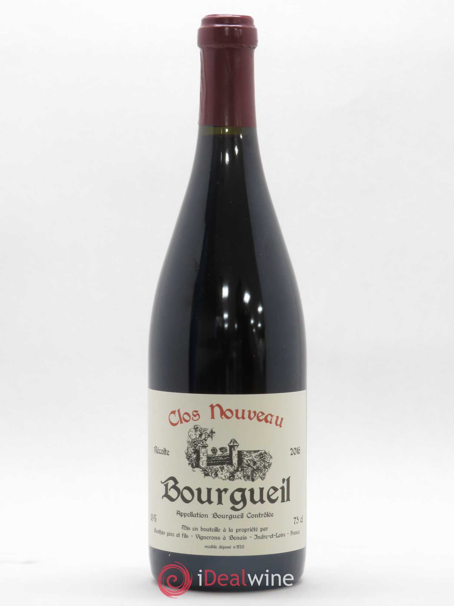Bourgueil Clos Nouveau Domaine du Bel Air 2016 - Lot de 1 bouteille - 0