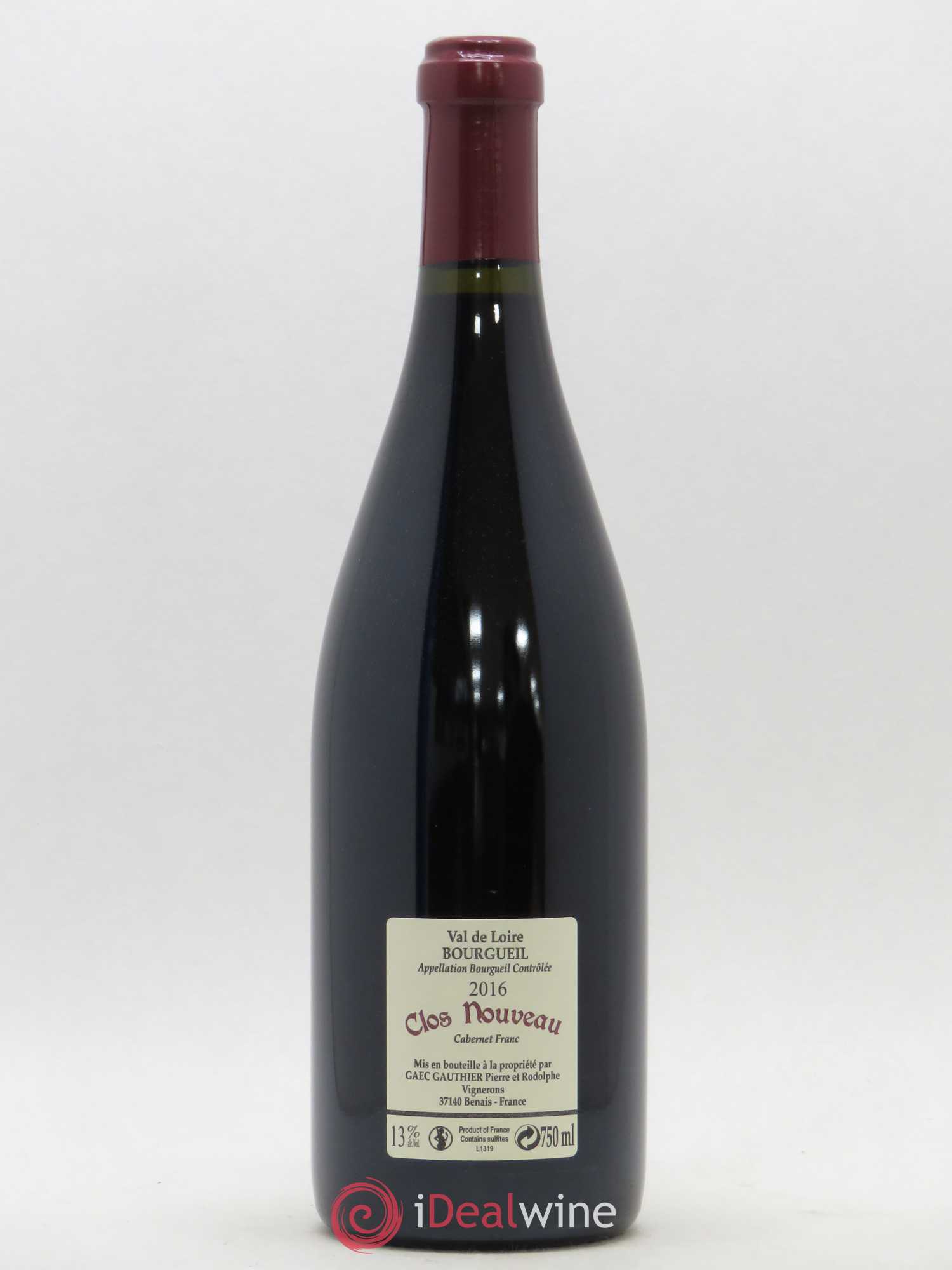 Bourgueil Clos Nouveau Domaine du Bel Air 2016 - Lot de 1 bouteille - 1
