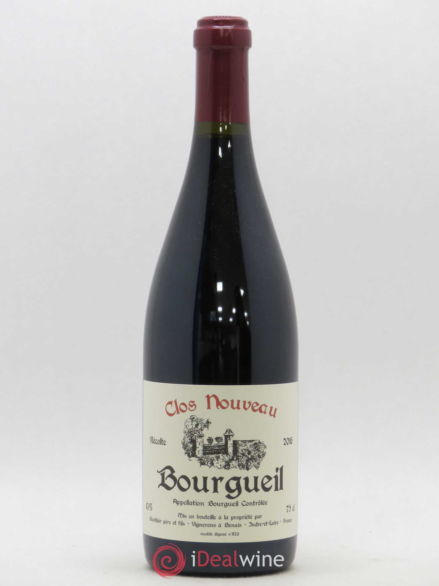 Bourgueil Clos Nouveau Domaine du Bel Air 2016 - Lot de 1 bouteille - 0