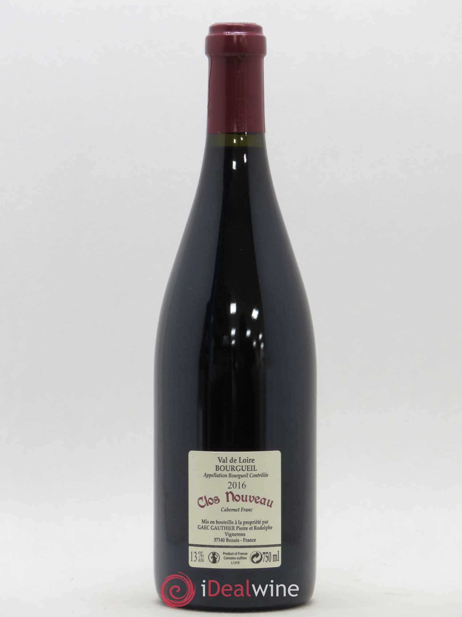 Bourgueil Clos Nouveau Domaine du Bel Air 2016 - Lot de 1 bouteille - 1