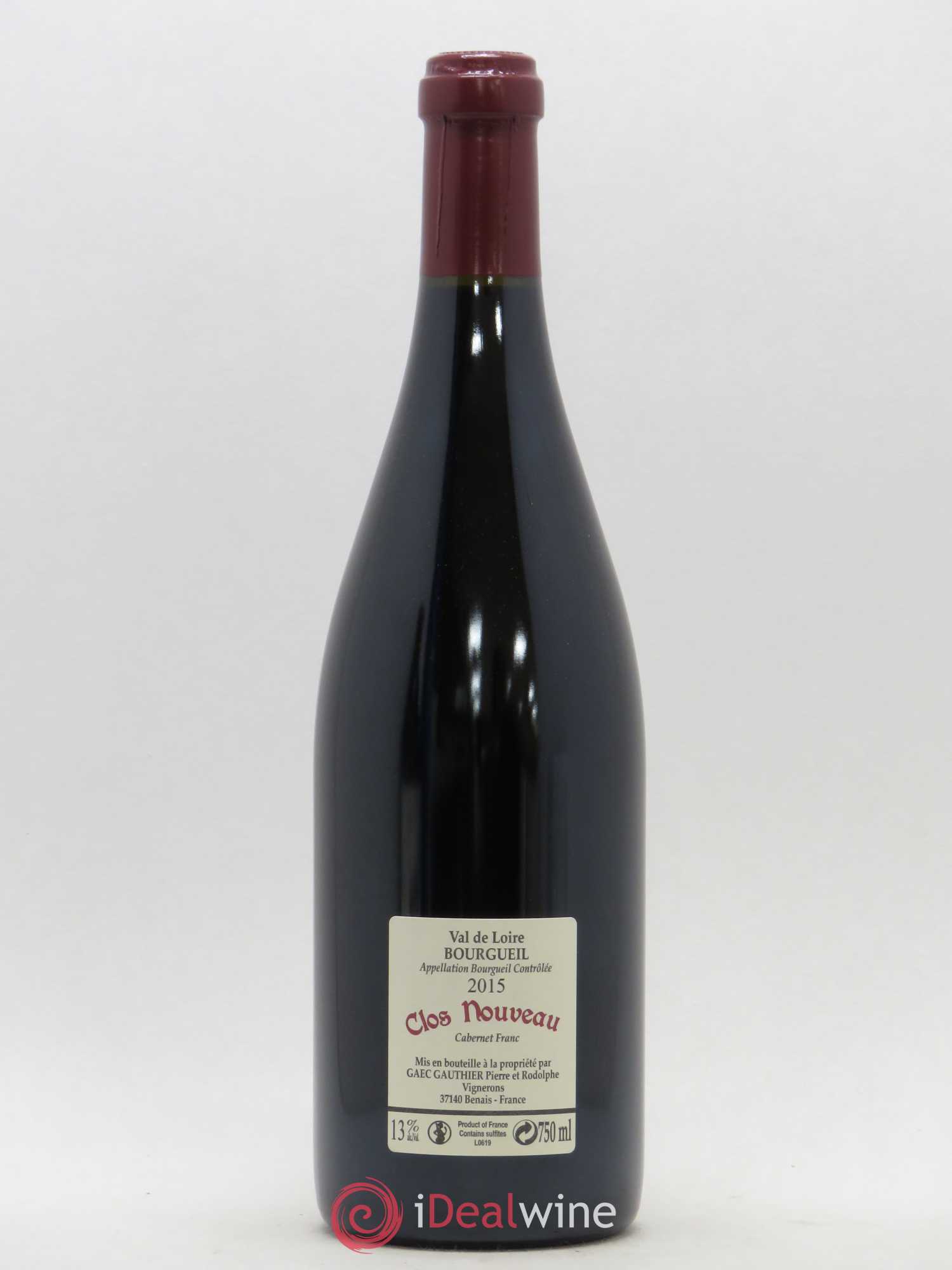 Bourgueil Clos Nouveau Domaine du Bel Air 2015 - Lot de 1 bouteille - 1