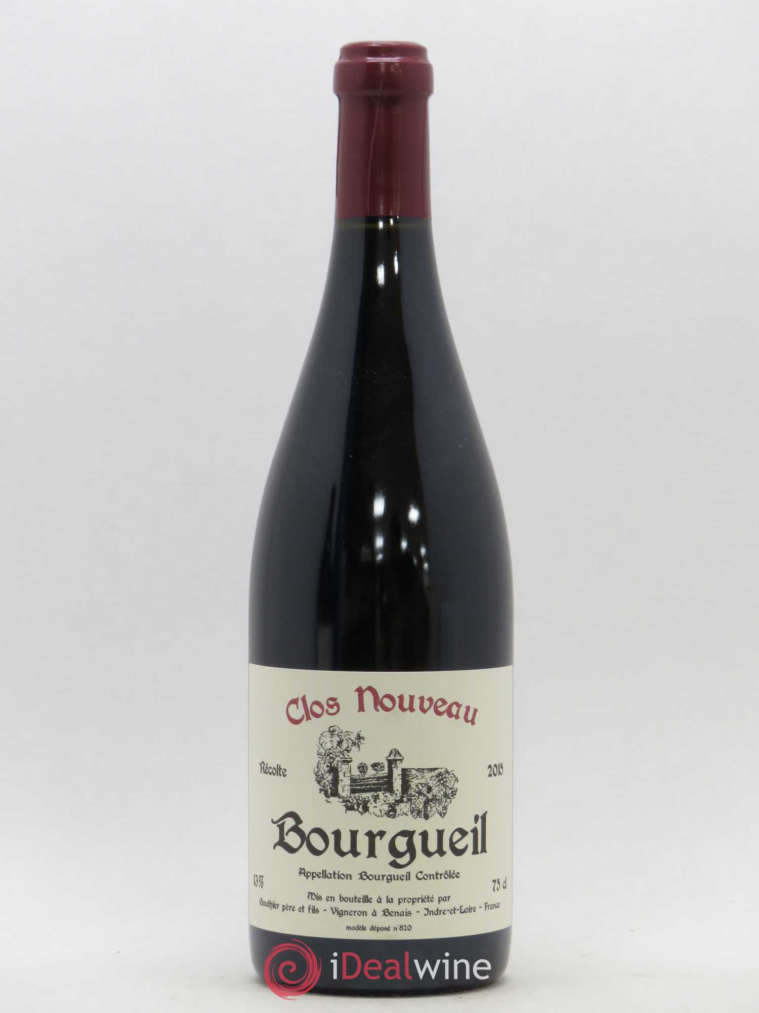 Bourgueil Clos Nouveau Domaine du Bel Air 2015 - Lot de 1 bouteille - 0