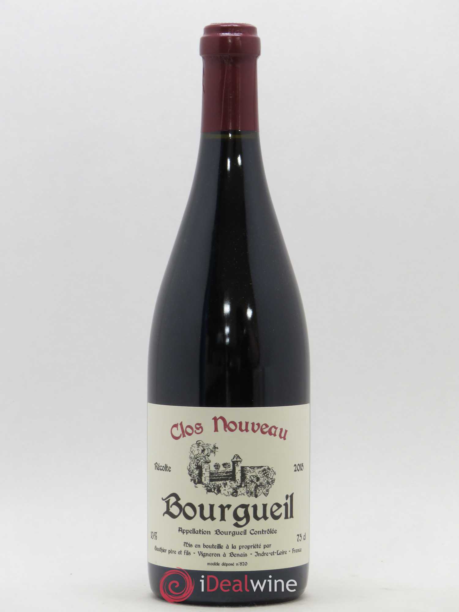 Bourgueil Clos Nouveau Domaine du Bel Air 2015 - Lot de 1 bouteille - 0