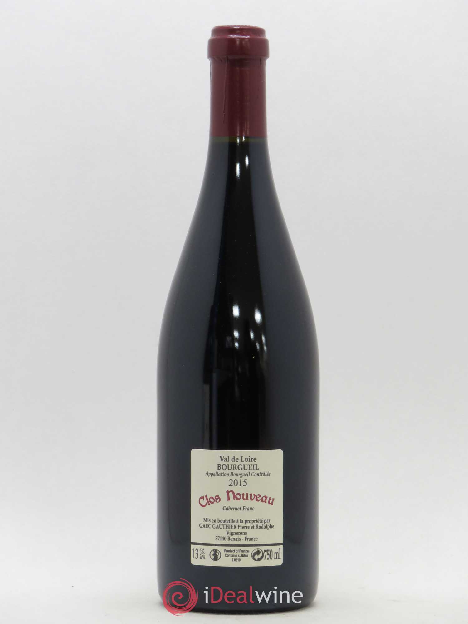 Bourgueil Clos Nouveau Domaine du Bel Air 2015 - Lot de 1 bouteille - 1