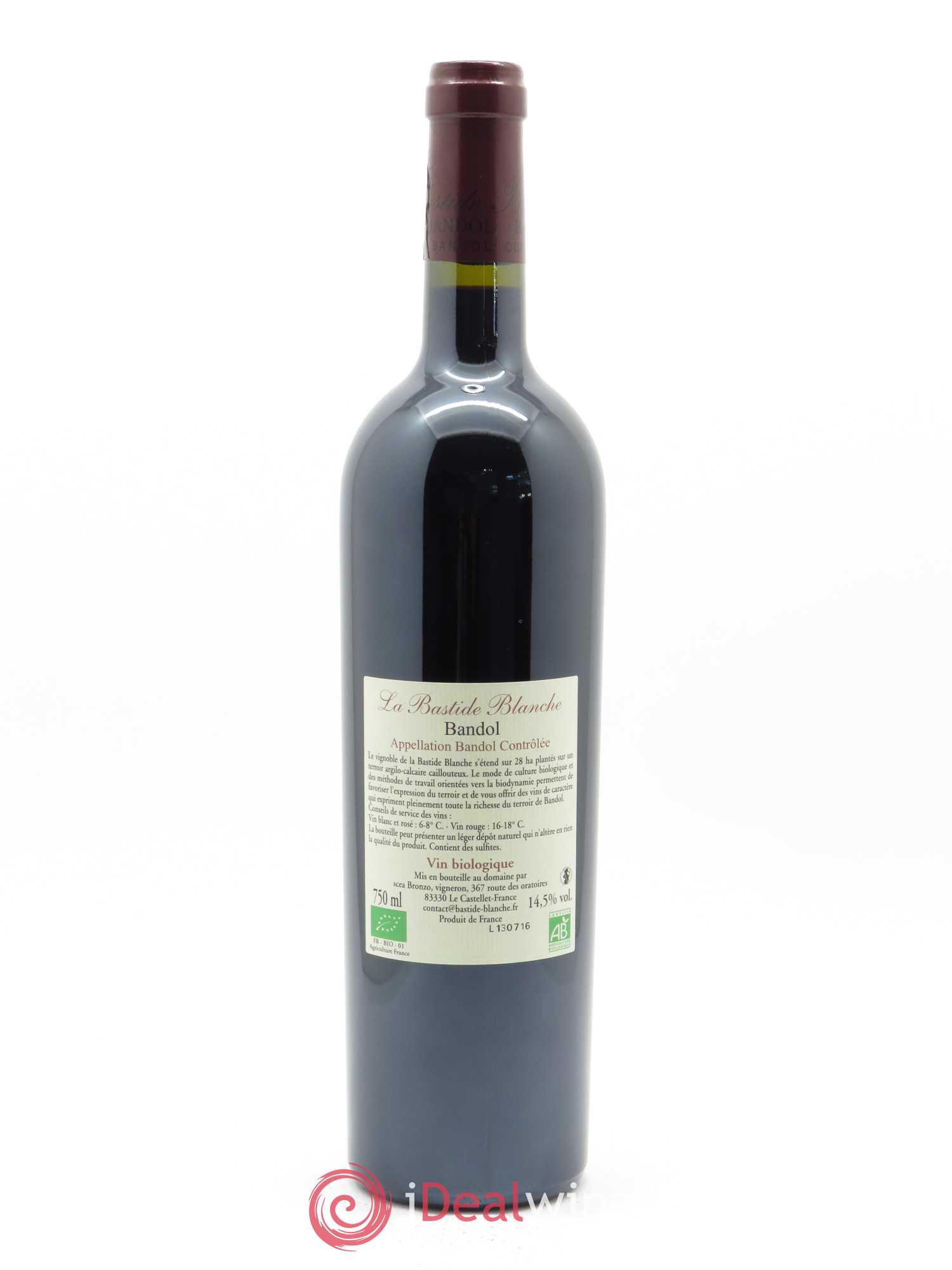 Bandol La Bastide Blanche Cuvée Estagnol Famille Bronzo 2014 - Lot de 1 bouteille - 1