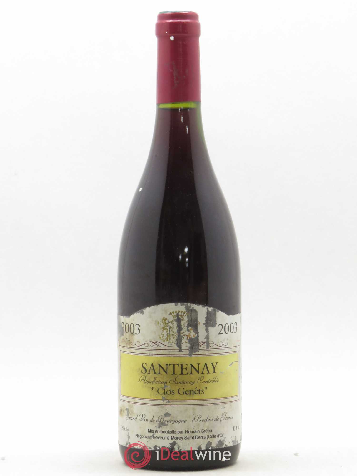 Santenay Clos Genets 2003 - Lot de 1 bouteille - 0