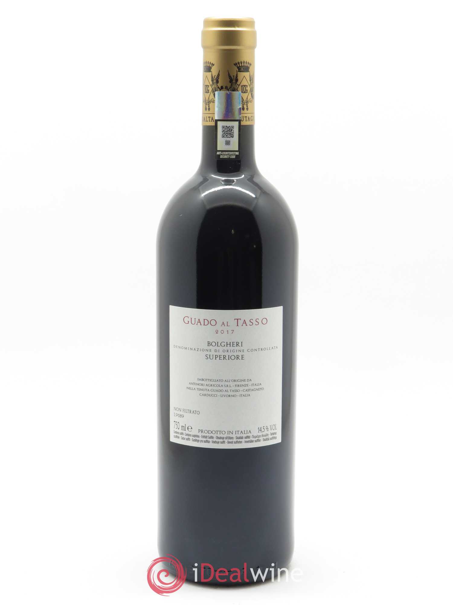 Bolgheri Superiore DOC Guado al Tasso Tenuta Guado al Tasso - Marchesi Antinori 2017 - Lot de 1 bouteille - 1