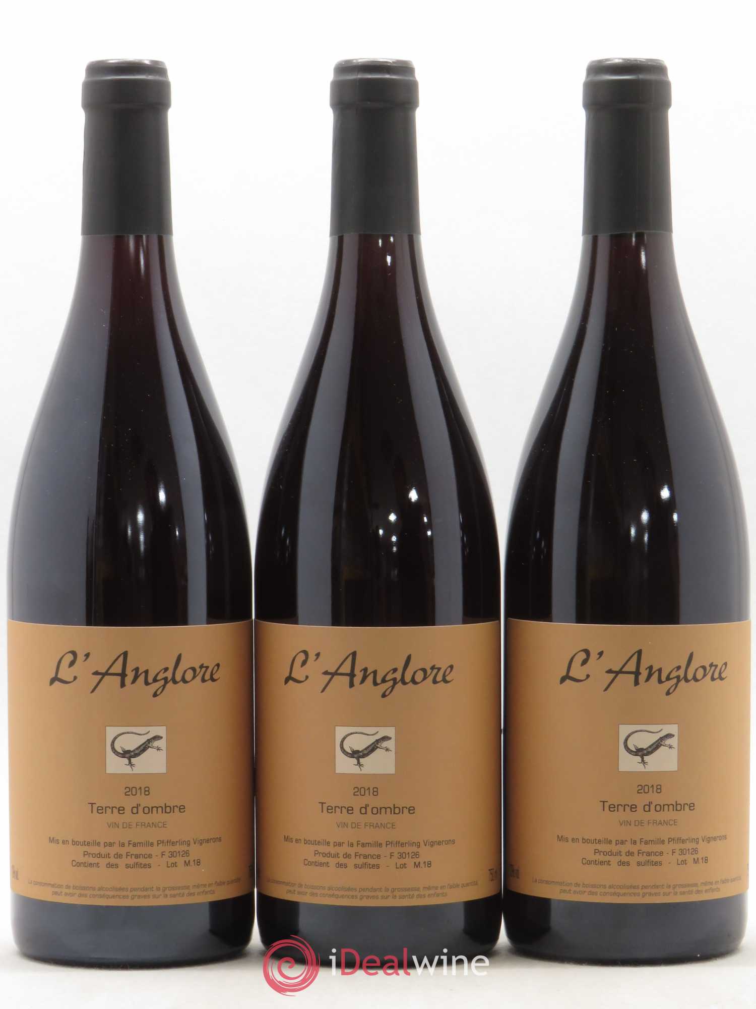 Vin de France Terre d'Ombre L'Anglore 2018 - Lot de 3 bouteilles - 0