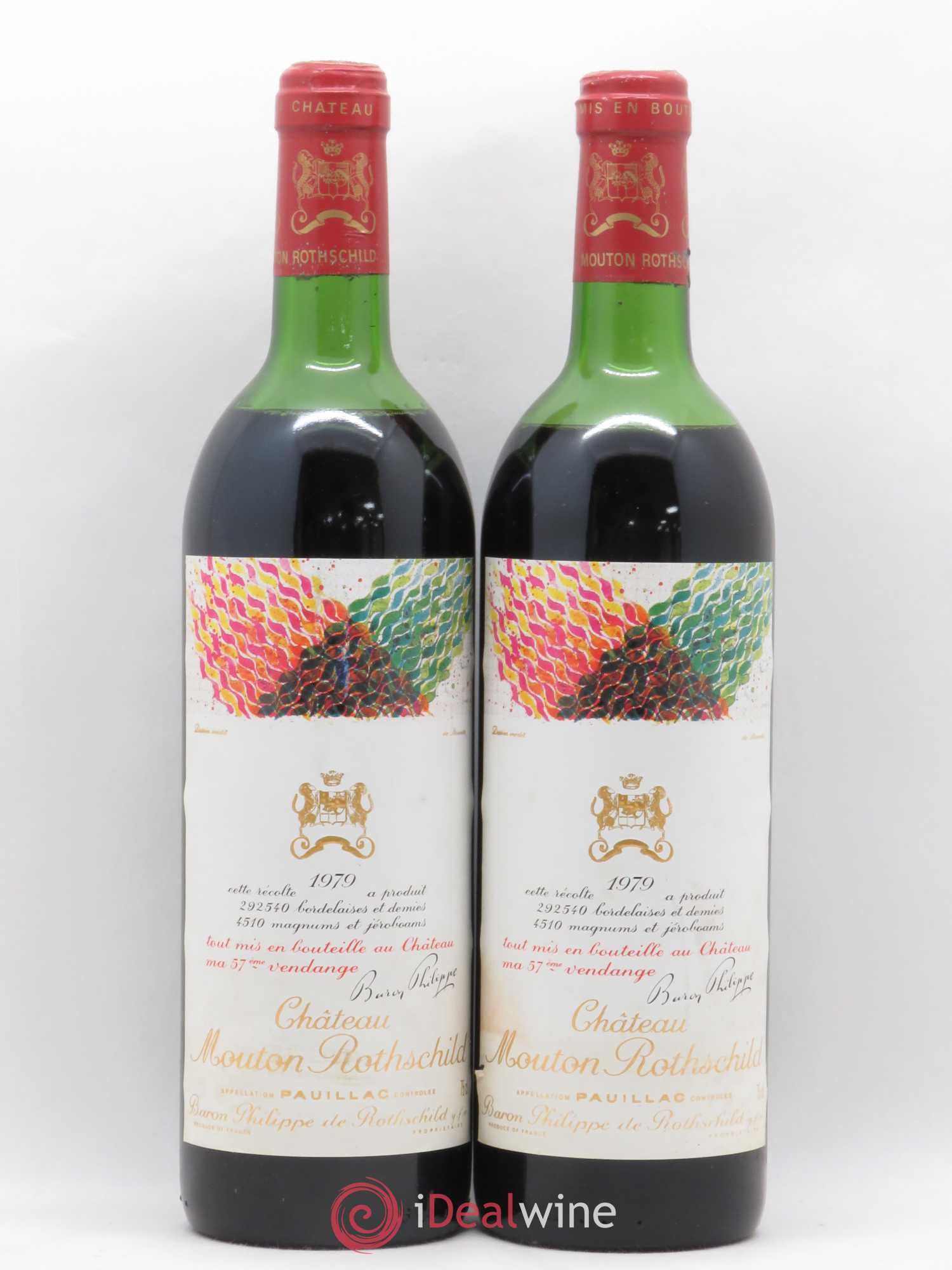 Château Mouton Rothschild 1er Grand Cru Classé 1979 - Lot de 2 bouteilles - 0