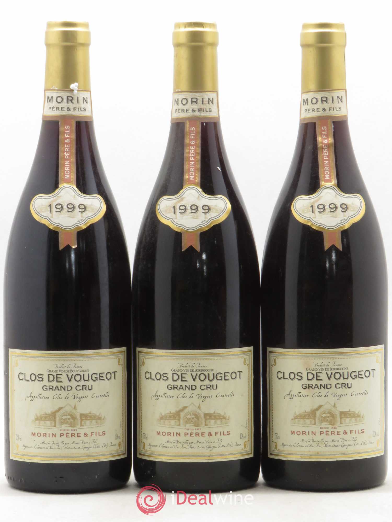 Clos de Vougeot Grand Cru Morin Père et Fils (Domaine) 1999 - Lot de 3 bouteilles - 0