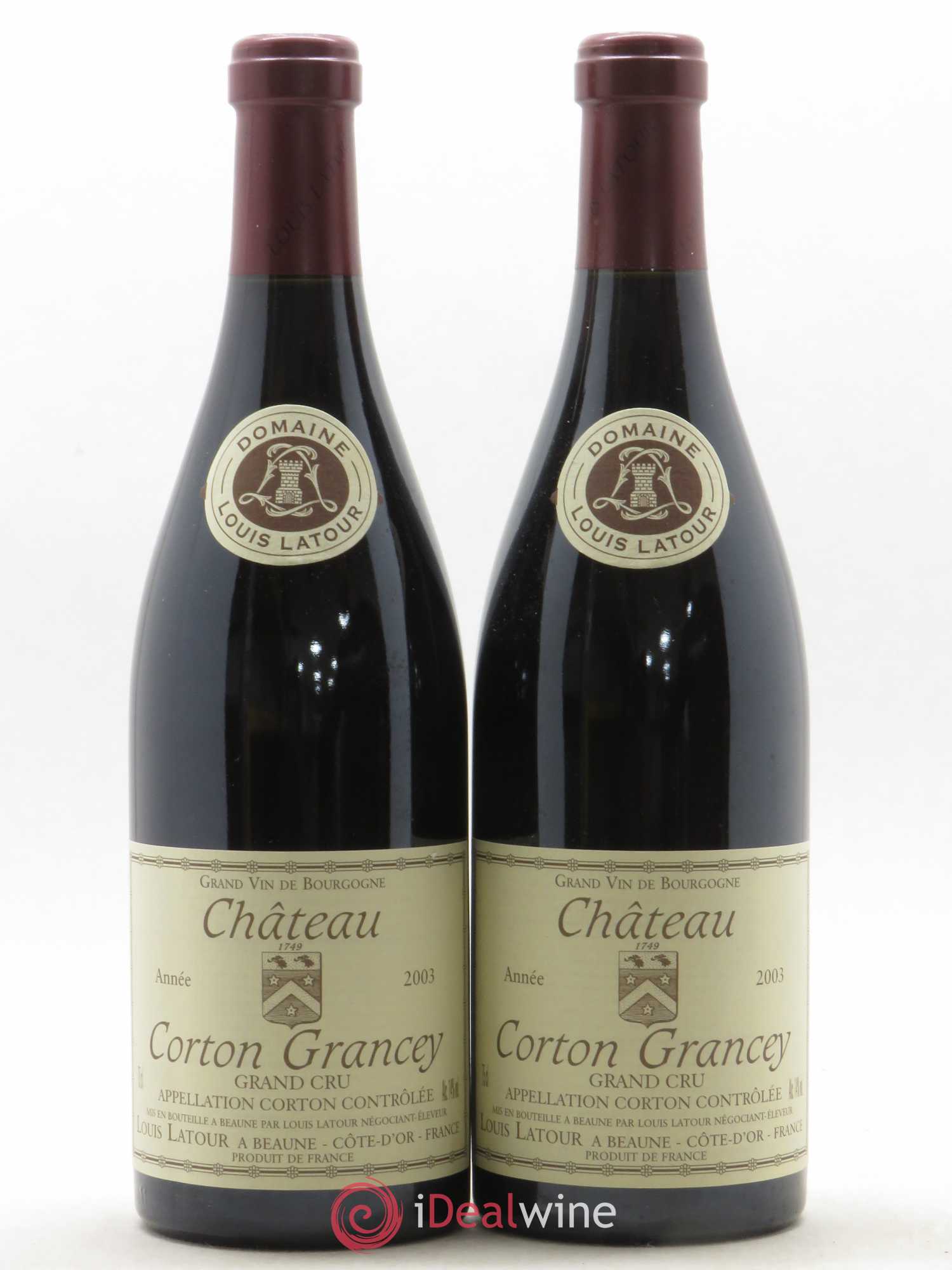 Corton Grand Cru Château Corton Grancey Louis Latour 2003 - Lot de 2 bouteilles - 0