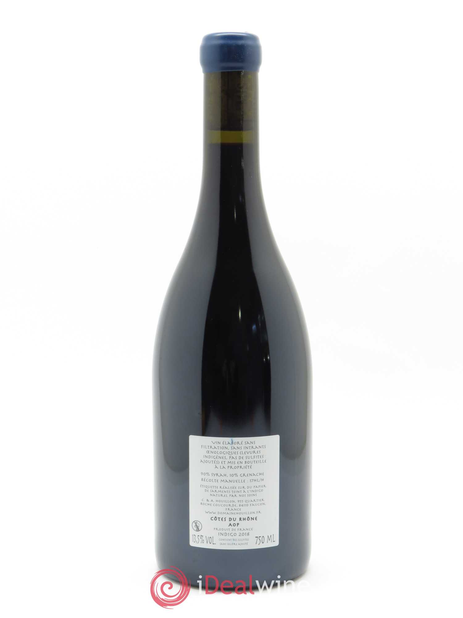 Vin de France (anciennement Côtes-du-Rhône) Indigo Aurélien et Charlotte Houillon 2018 - Lot de 1 bouteille - 1