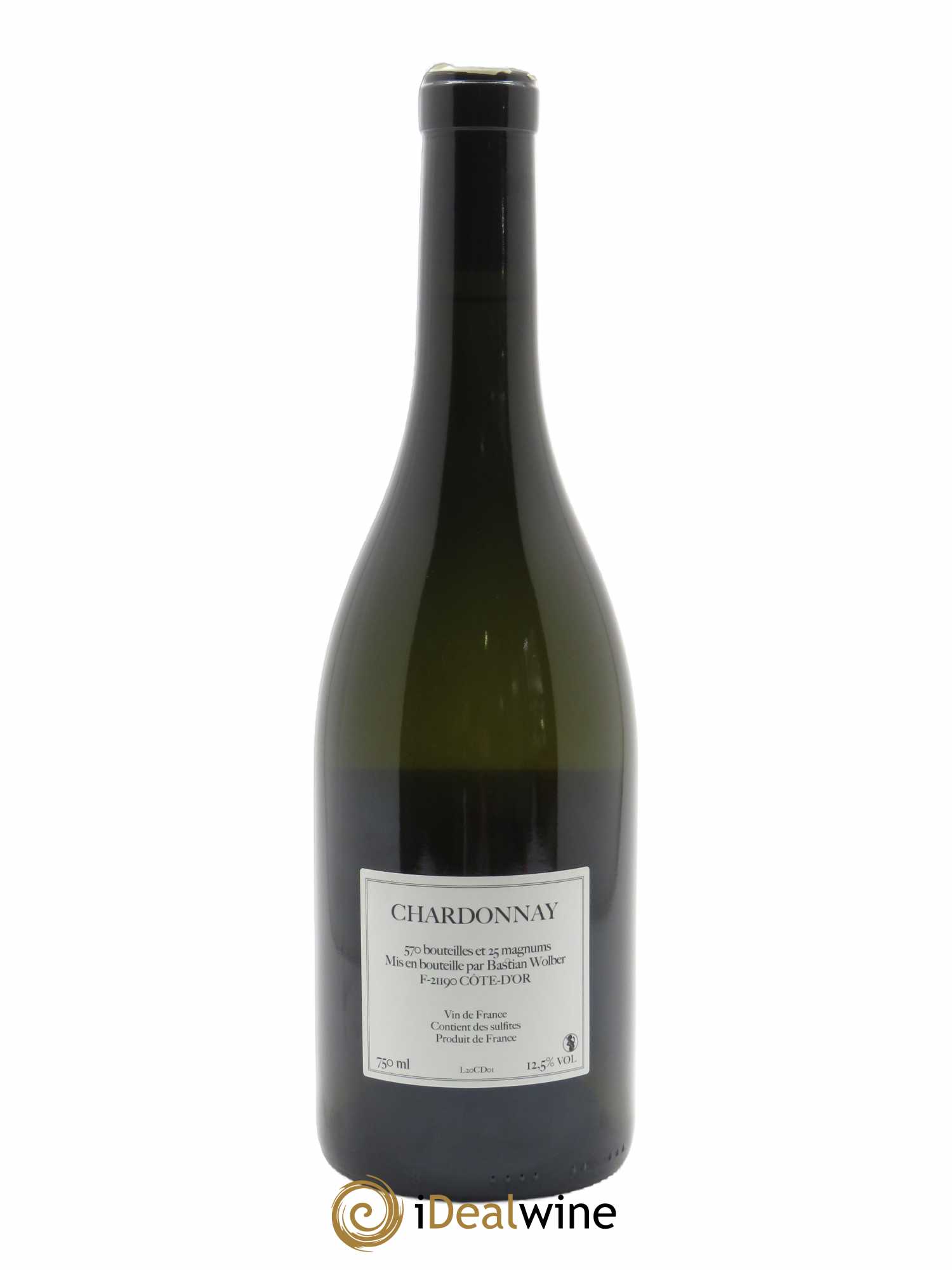 Vin de France Laisse Tomber Chardonnay Bastian Wolber 2020 - Lot de 1 bouteille - 1