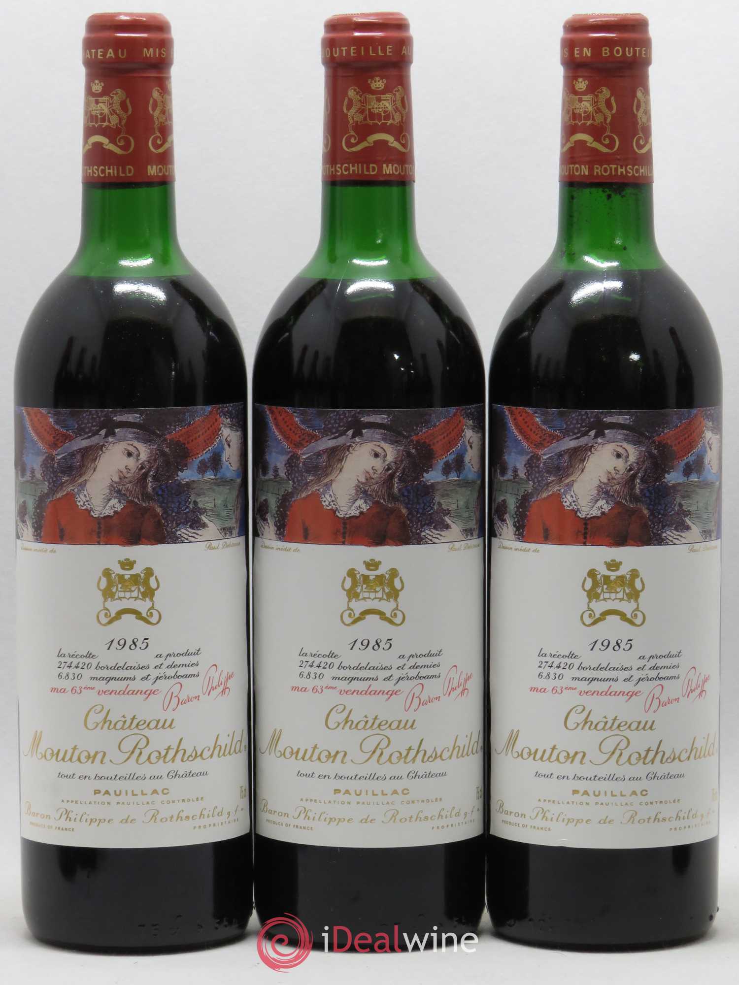 Château Mouton Rothschild 1er Grand Cru Classé 1985 - Lot de 12 bouteilles - 1