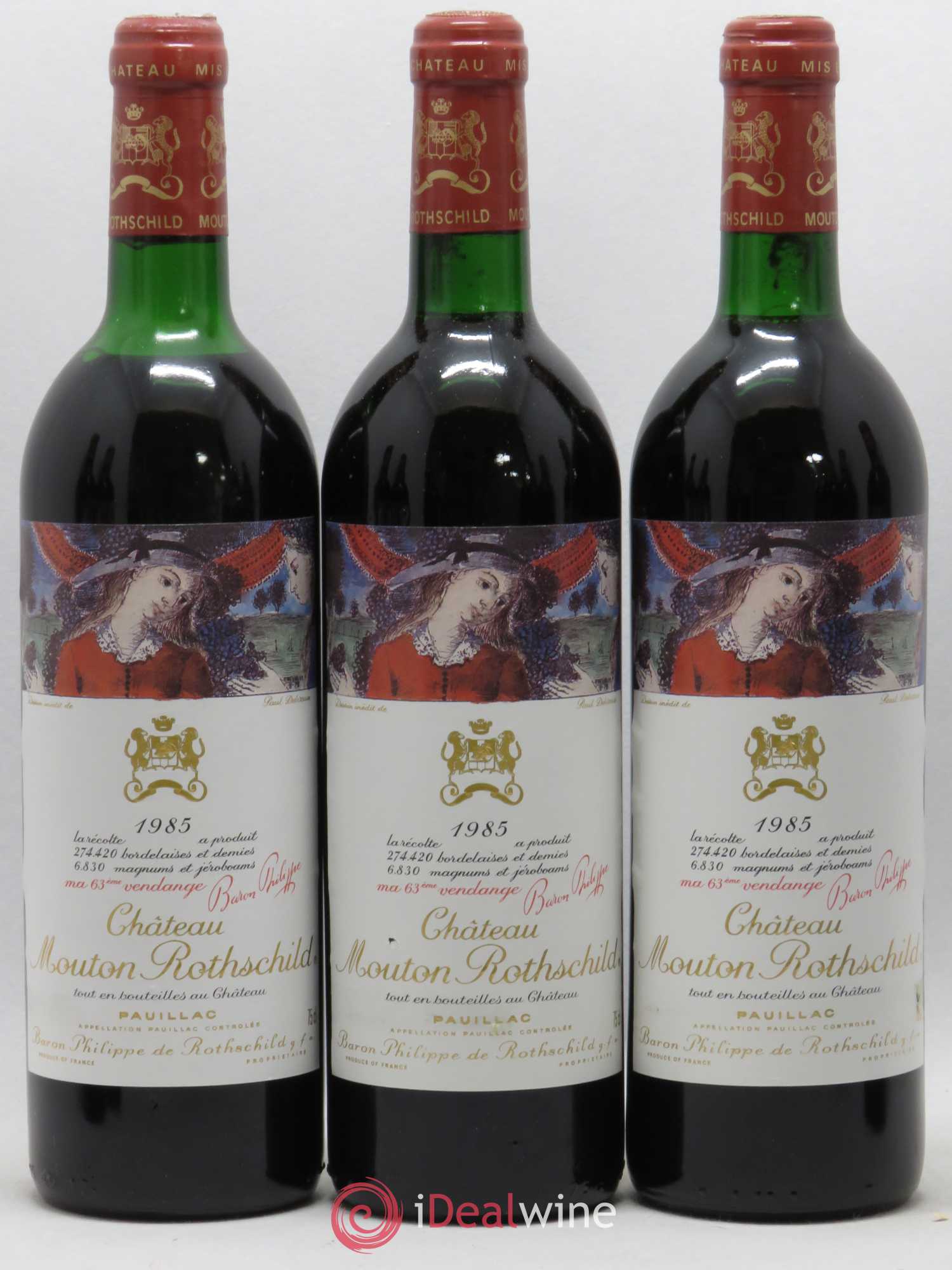 Château Mouton Rothschild 1er Grand Cru Classé 1985 - Lot de 12 bouteilles - 2