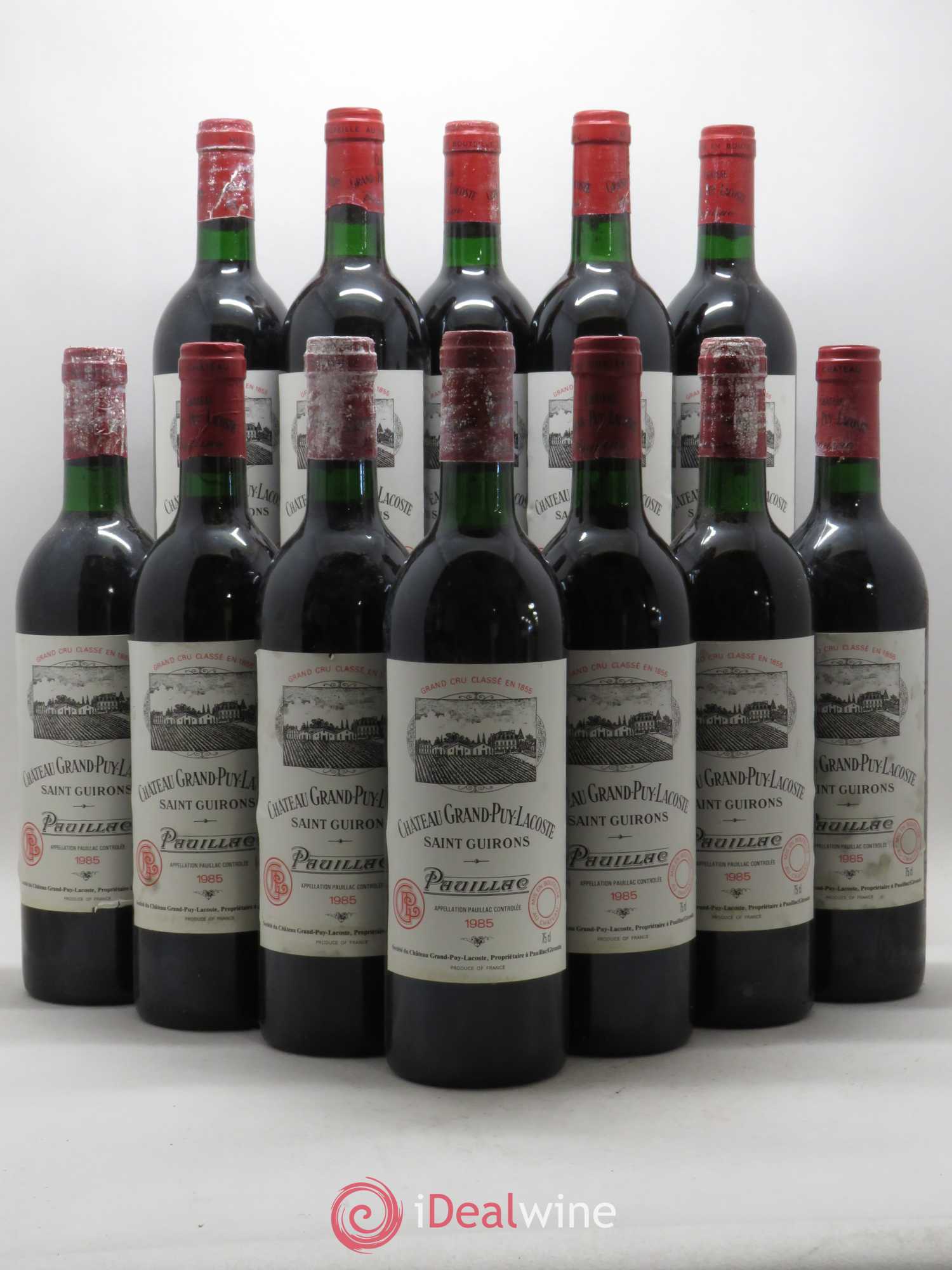 Château Grand Puy Lacoste 5ème Grand Cru Classé 1985 - Lot de 12 bouteilles - 0